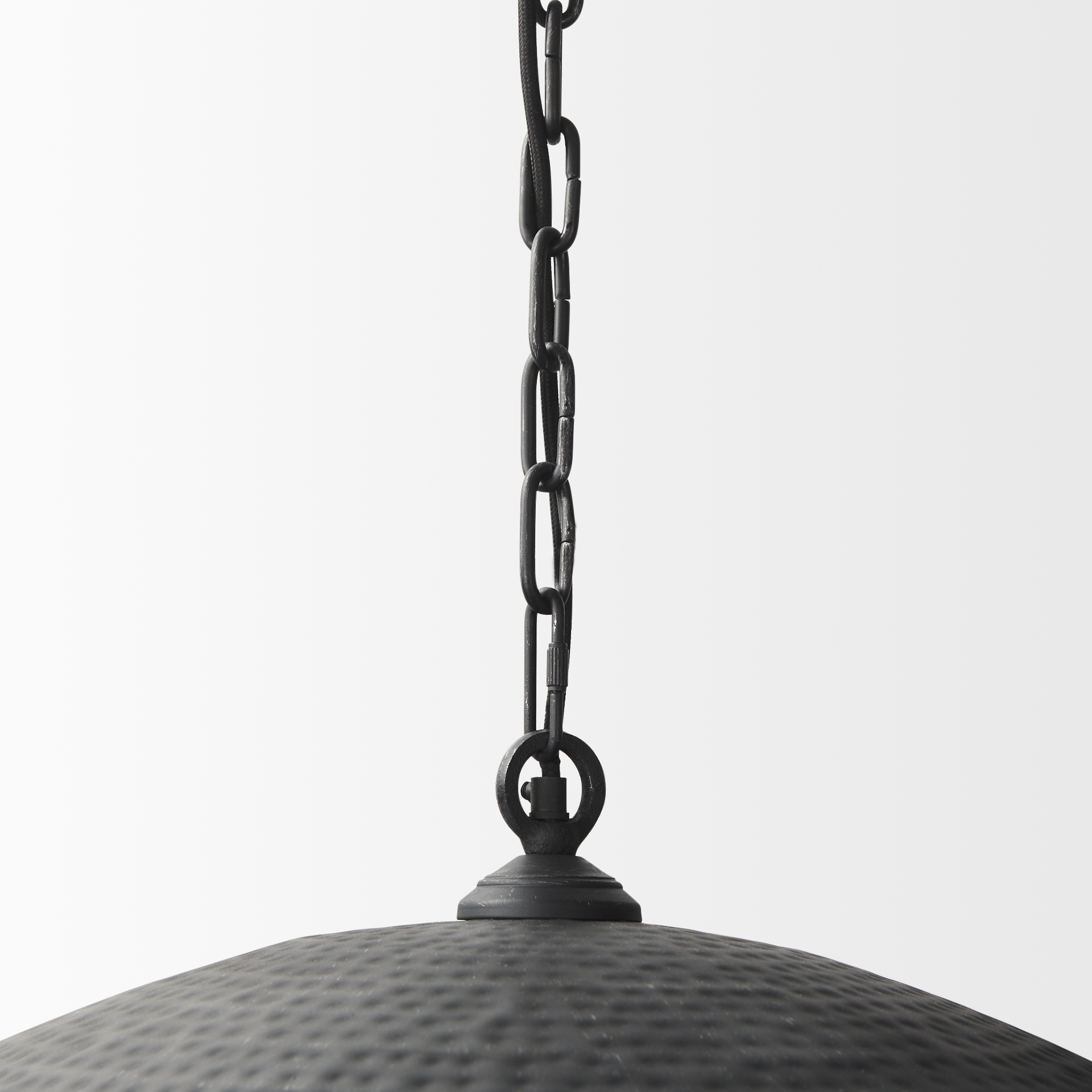 Karina-36-Round-Matte-Black-Hammered-Metal-Dome-Pendant-Light-5