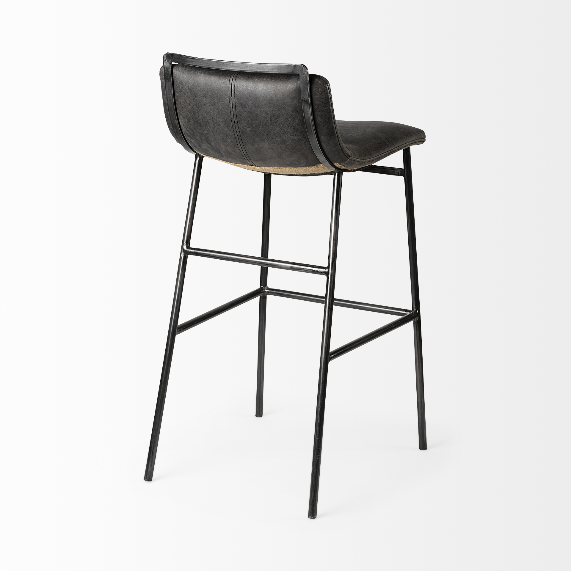 Kavalan-37.5-Total-Height-Ebony-Leather-Seat-Black-Metal-Frame-Bar-Stool-5