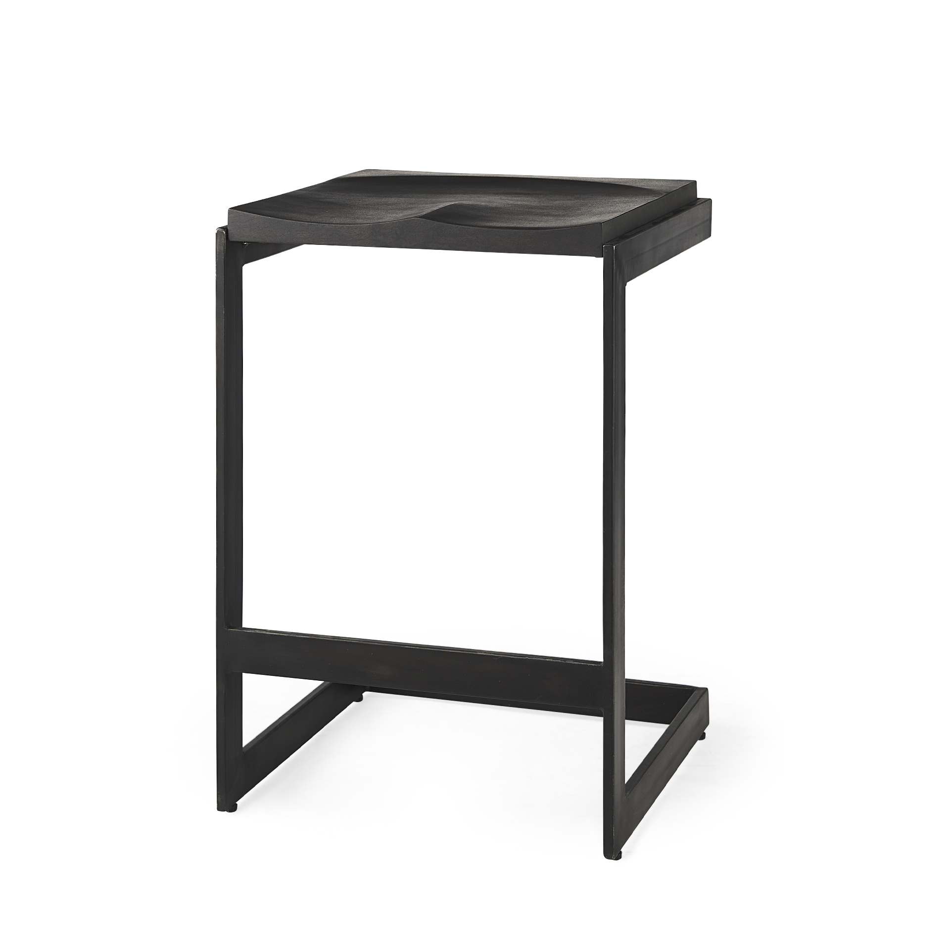 Kiran-17L-x-17W-x-26H-Black-Wood-W-Black-Metal-Base-C-Shape-Counter-Stool