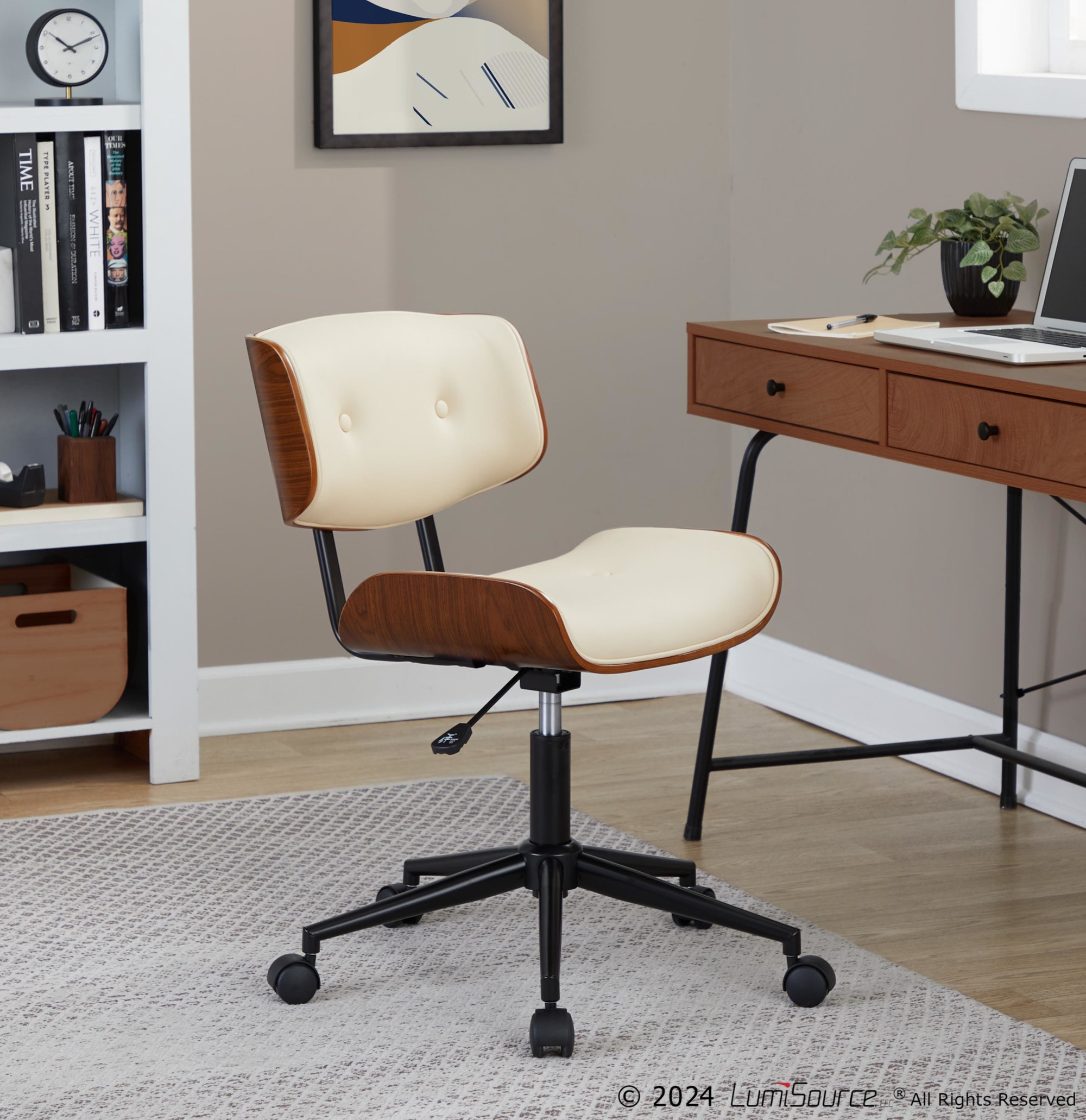 Lombardi-Mid-Century-Modern-Walnut-and-Cream-Swivel-Office-Chair-1