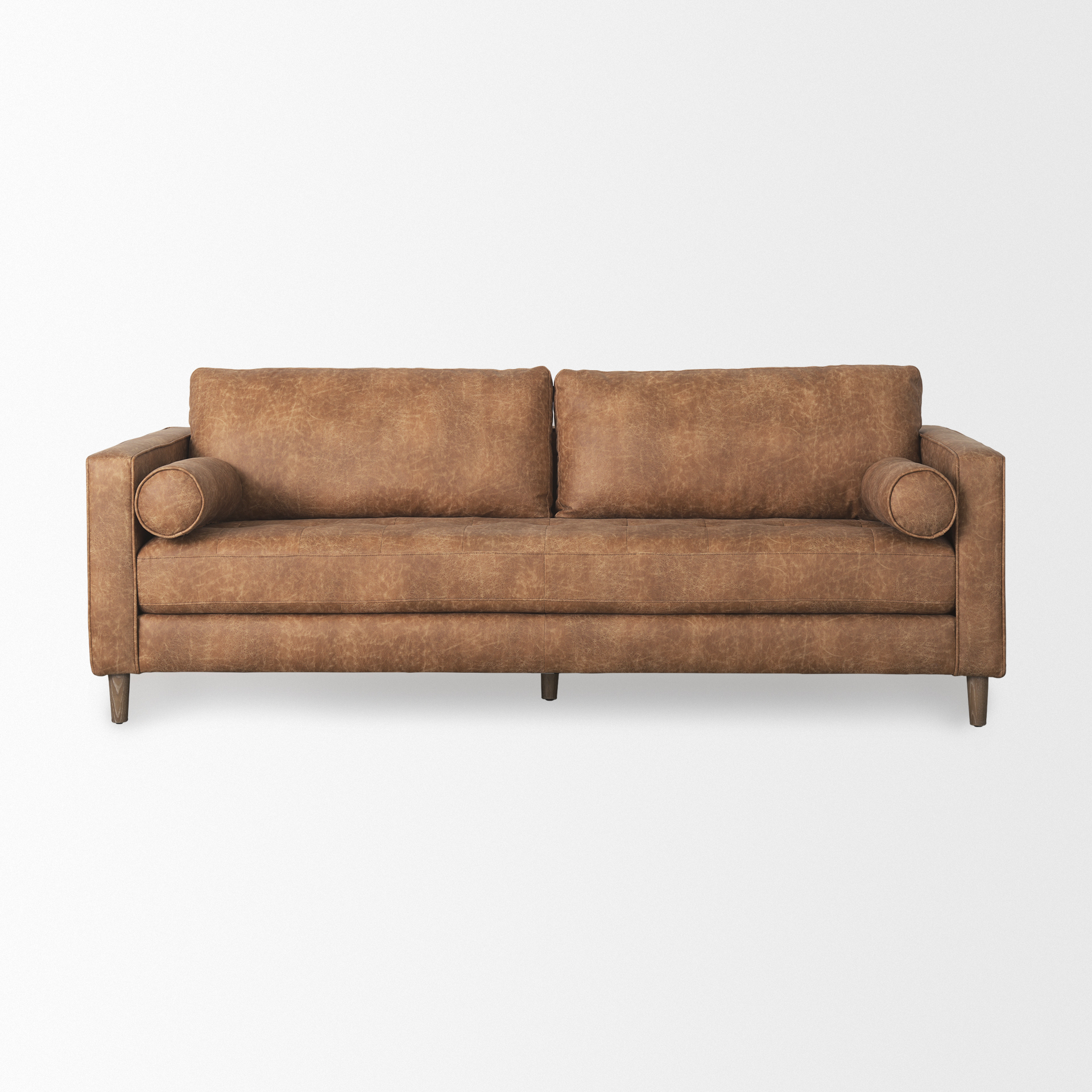 Loretta-88.0L-x-36.2W-x-33.9H-Cognac-Brown-Faux-Leather-Three-Seater-Sofa-with-Two-Bolster-Cushions-4