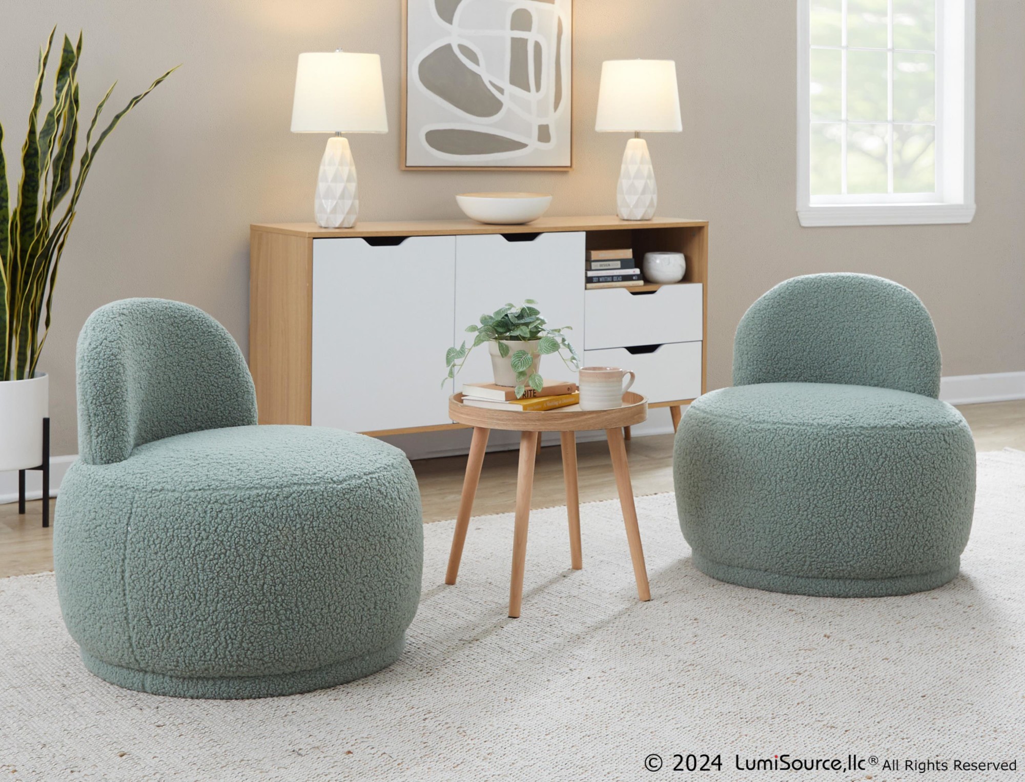 LumiSource-Kimi-Green-Sherpa-Contemporary-Accent-Chair-1