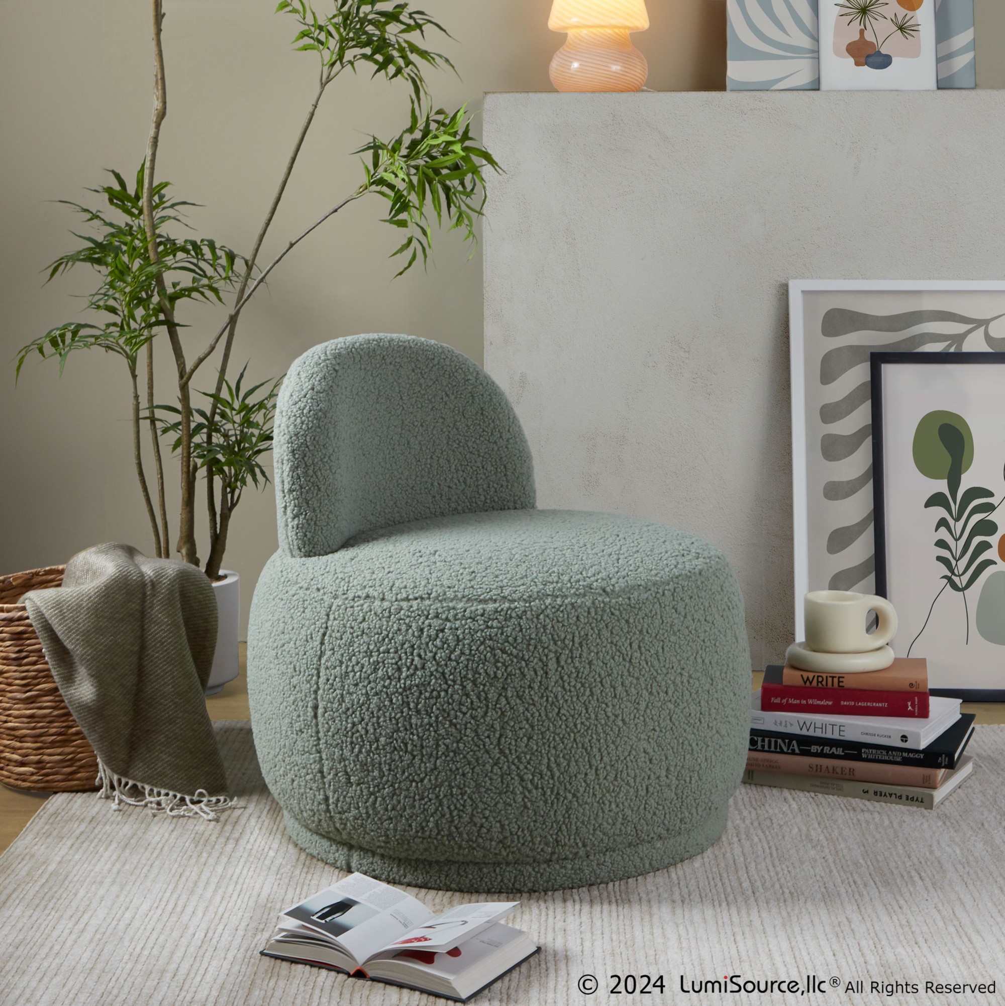 LumiSource-Kimi-Green-Sherpa-Contemporary-Accent-Chair-2