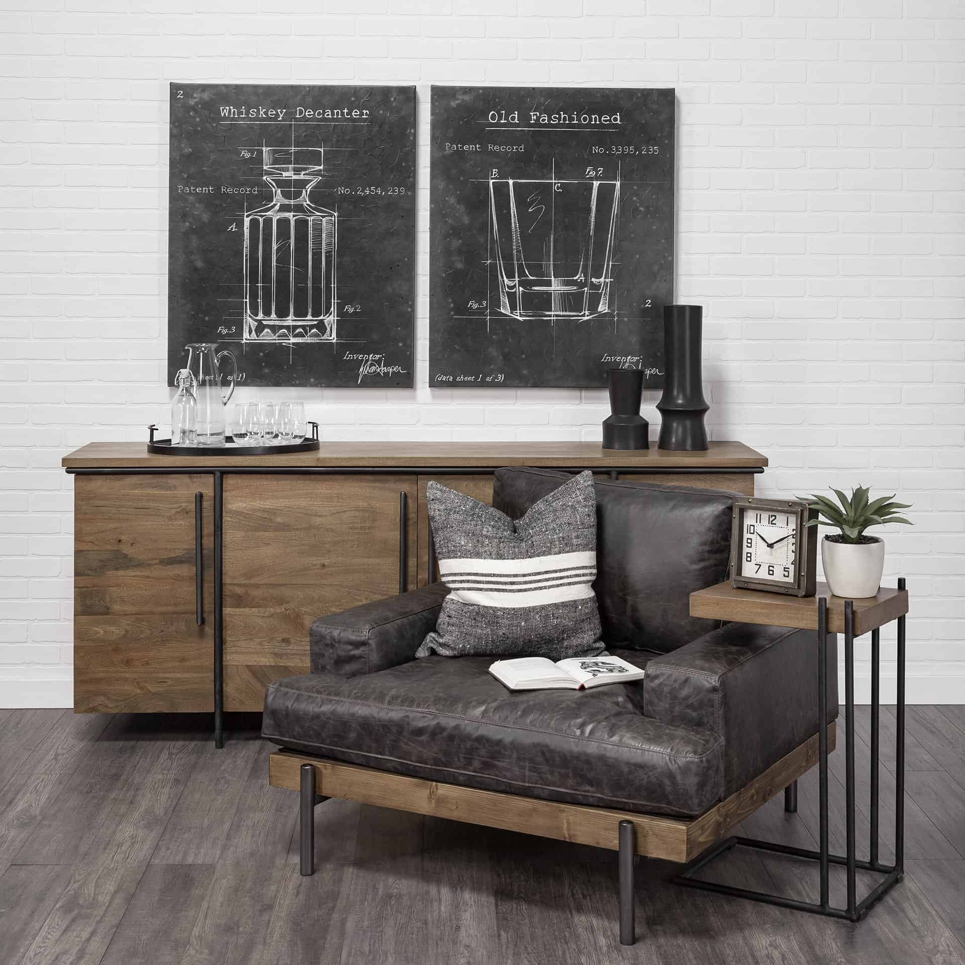Maddox-16L-x-13.5W-x-27H-Medium-Brown-Wood-w-Black-Metal-C-shaped-EndSide-Table-2
