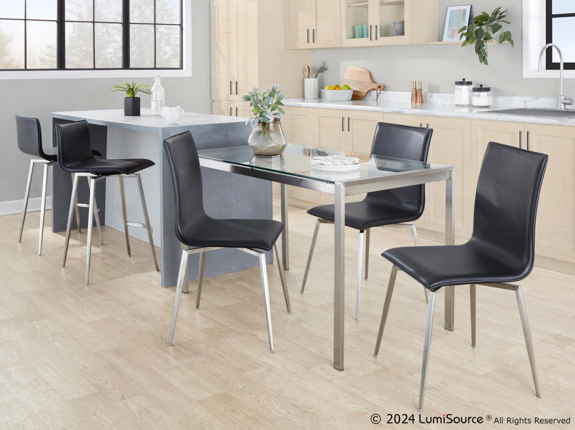 Mara-26-Inch-Black-Faux-Leather-Contemporary-Swivel-Counter-Stool-Set-of-2
