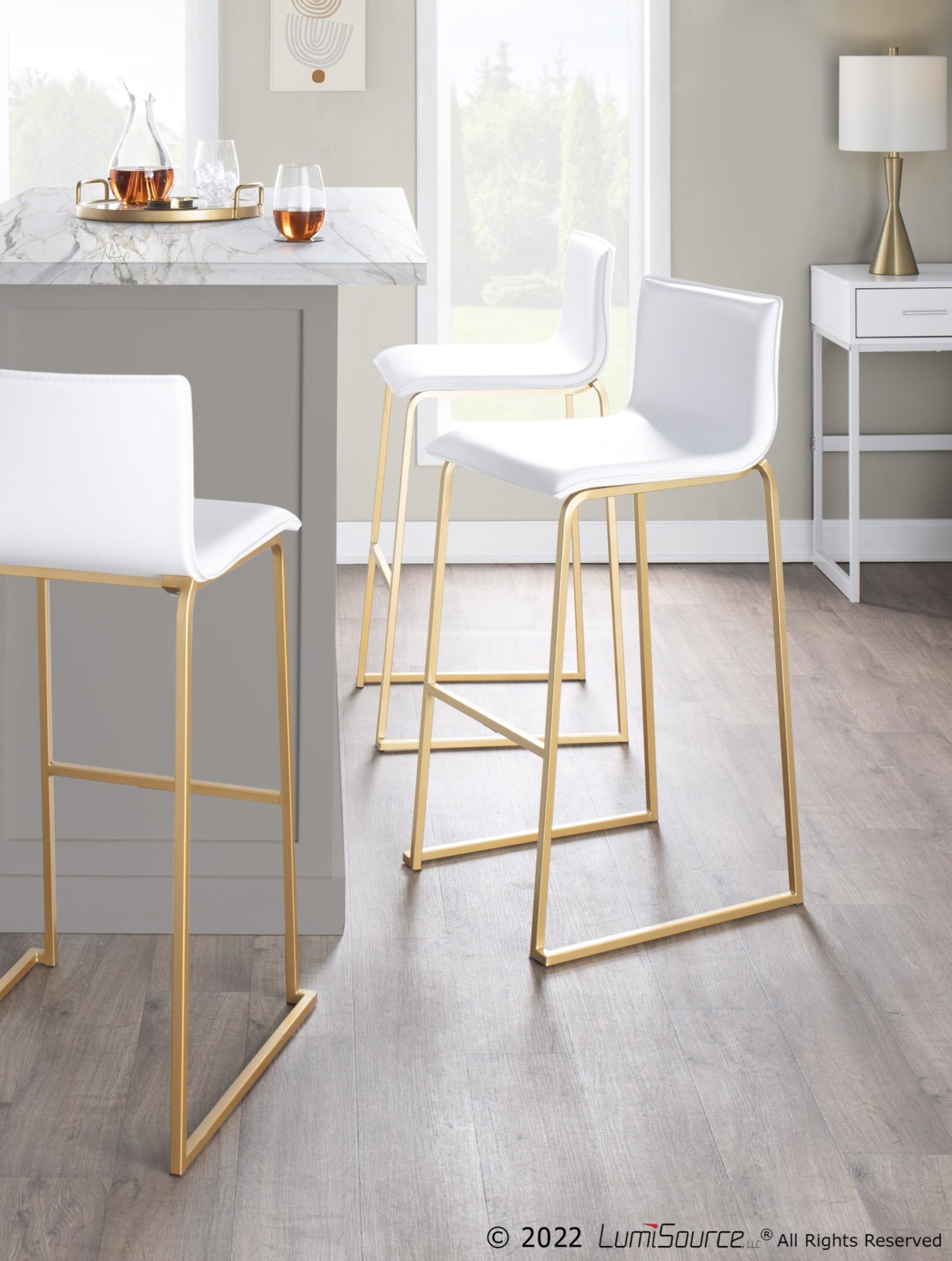Mara-Contemporary-Gold-and-White-Barstools-Set-of-2