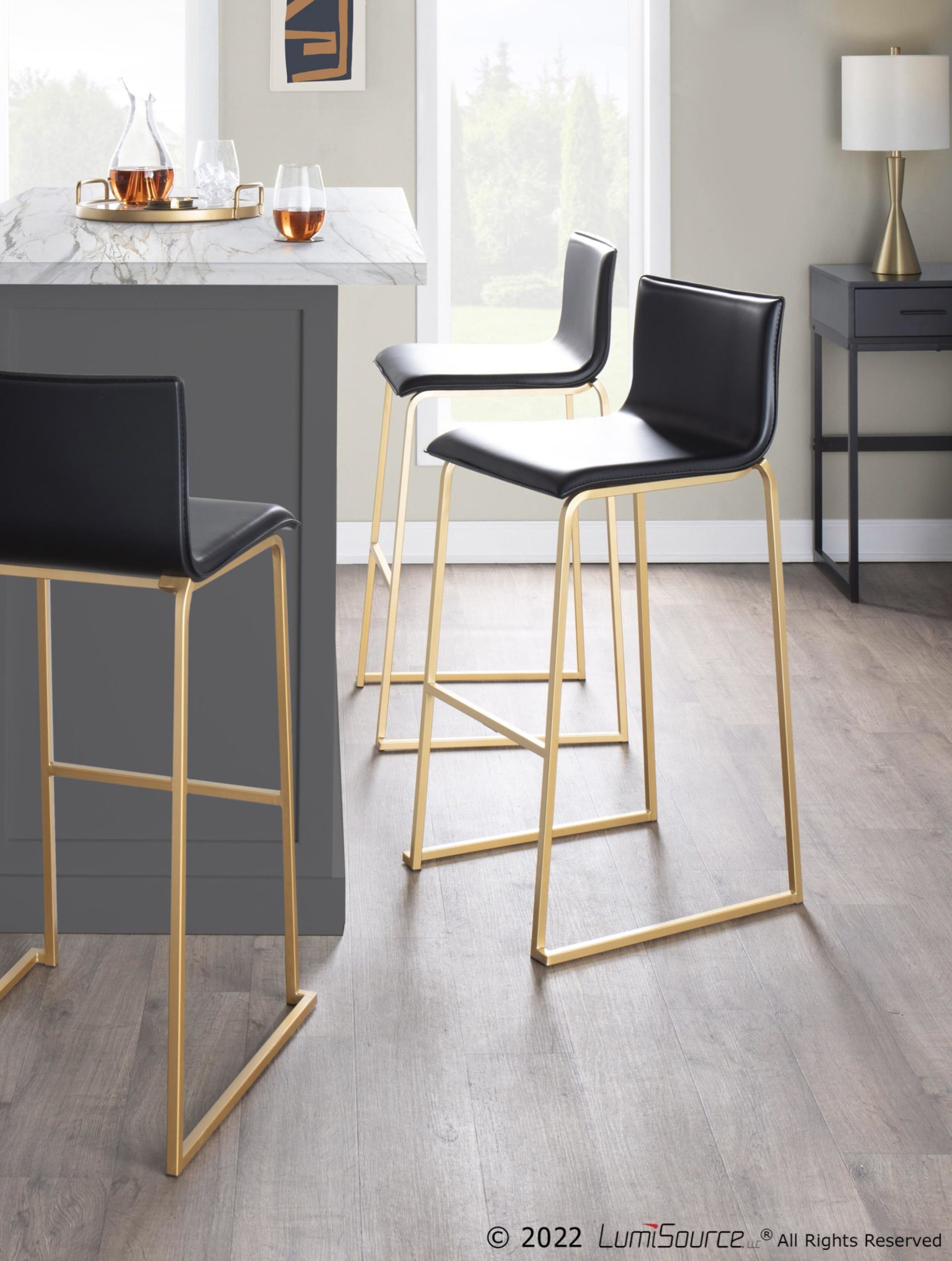 Mara-Gold-Steel-Black-Faux-Leather-Contemporary-Barstools-Set-of-2