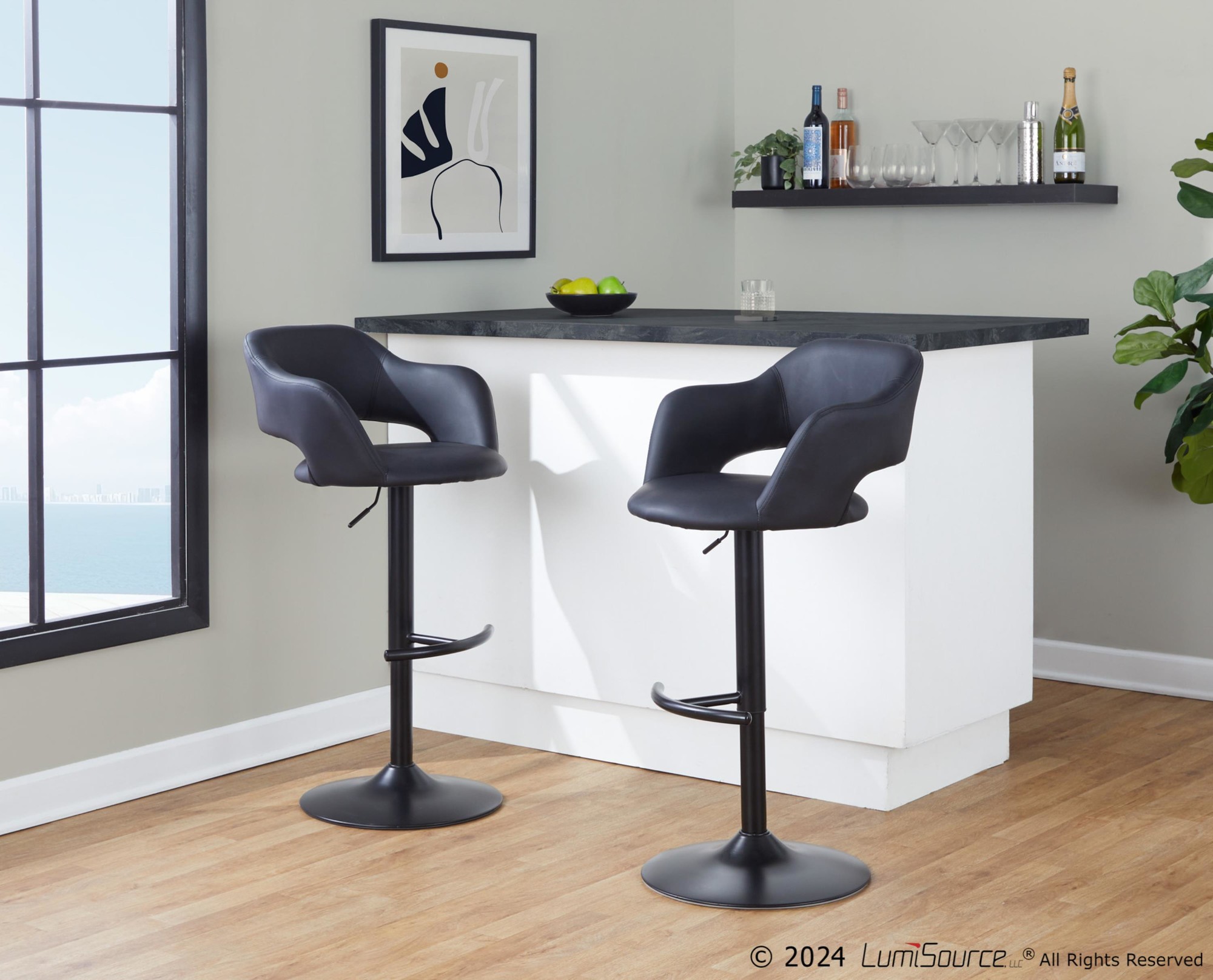 Margarite-Black-Faux-Leather-Contemporary-Swivel-Barstools-Set-of-2-1