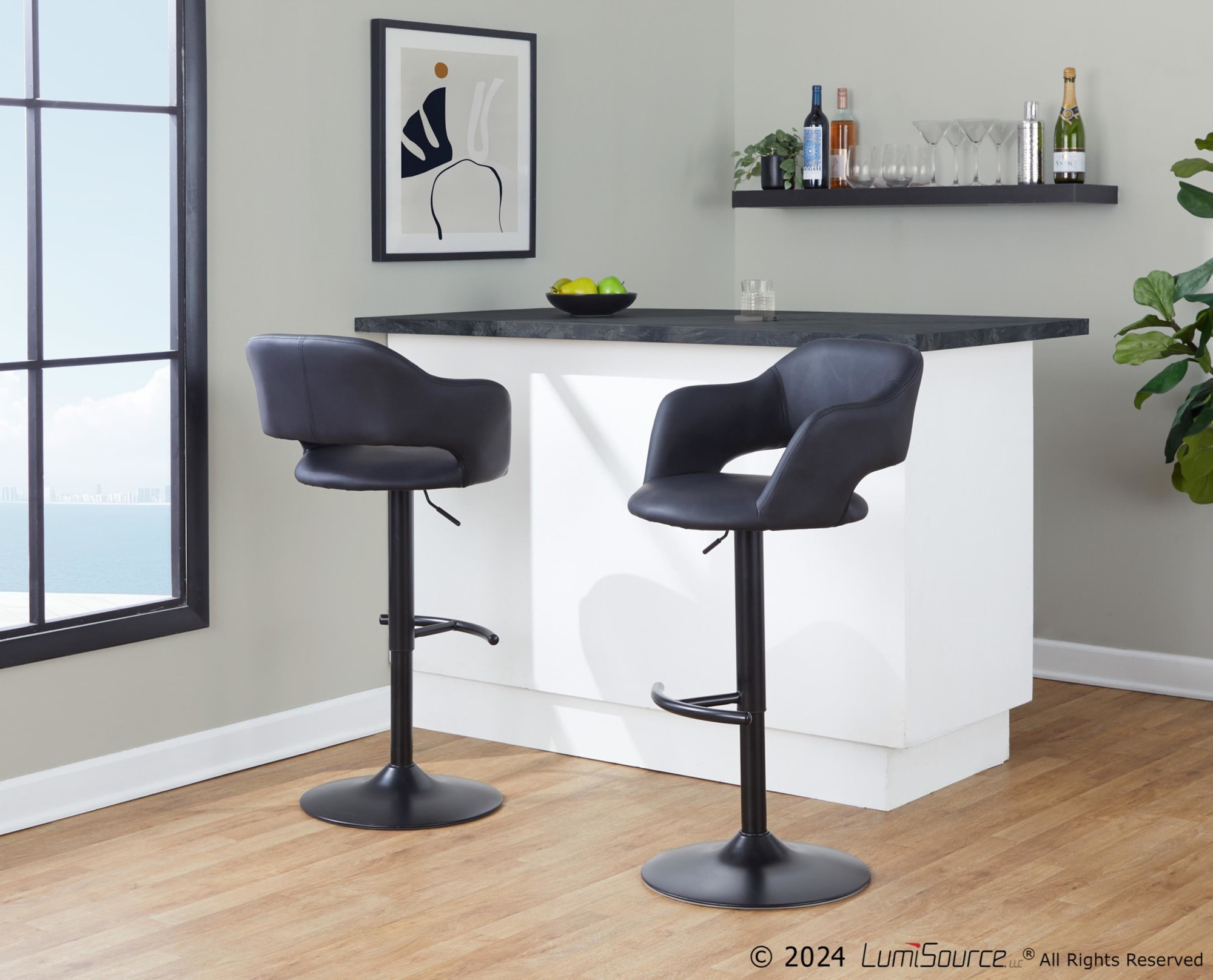 Margarite-Black-Faux-Leather-Contemporary-Swivel-Barstools-Set-of-2
