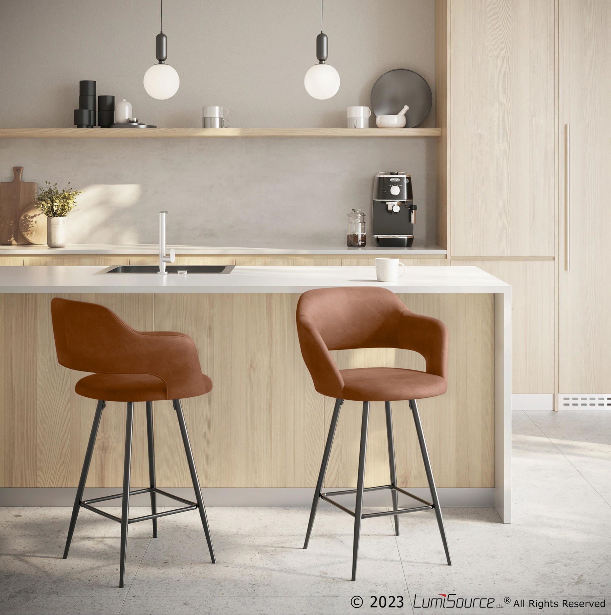 Margarite-Black-Metal-Brown-Faux-Leather-Contemporary-Counter-Stools-Set-of-2