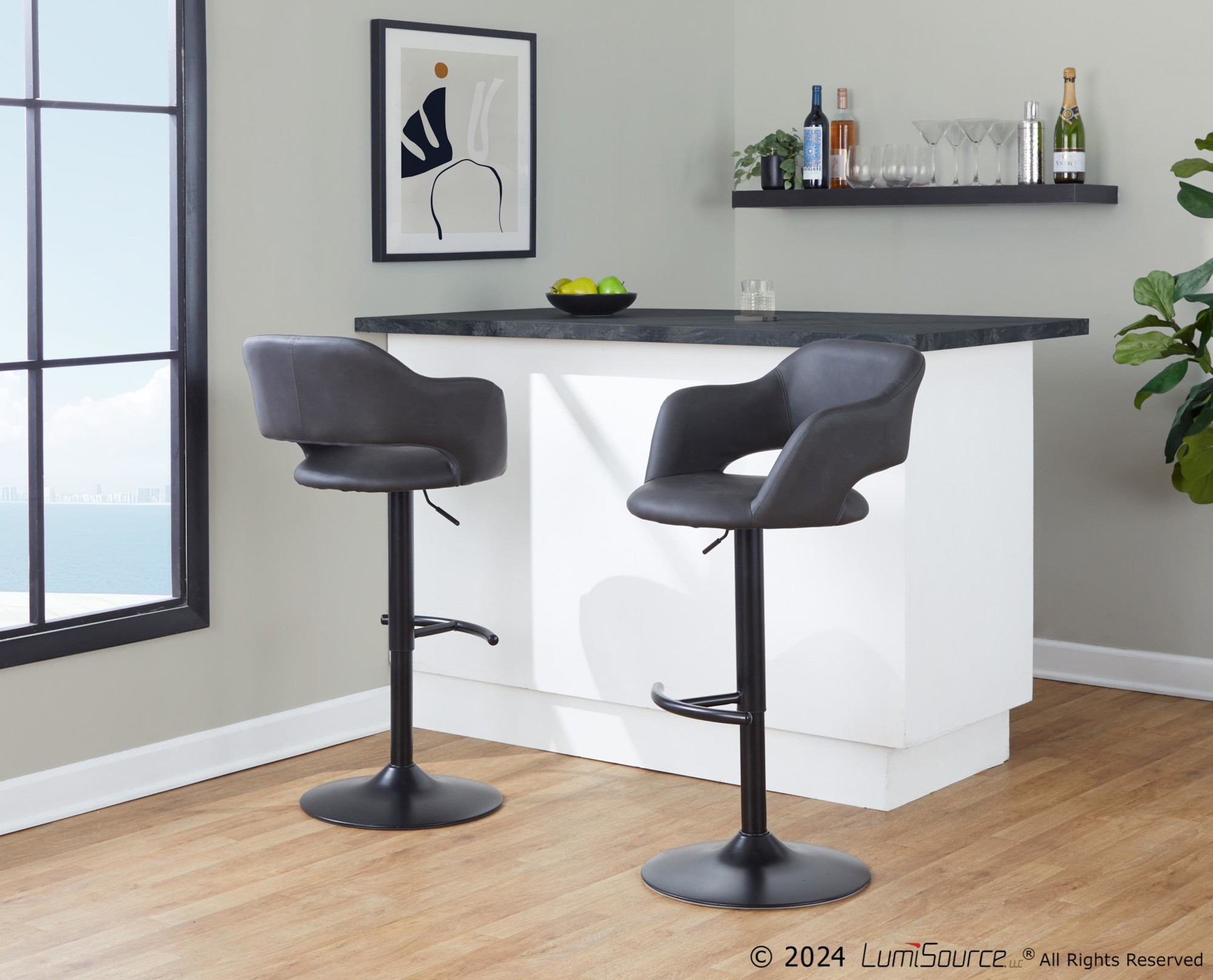 Margarite-Black-and-Grey-Contemporary-Swivel-Barstools-Set-of-2