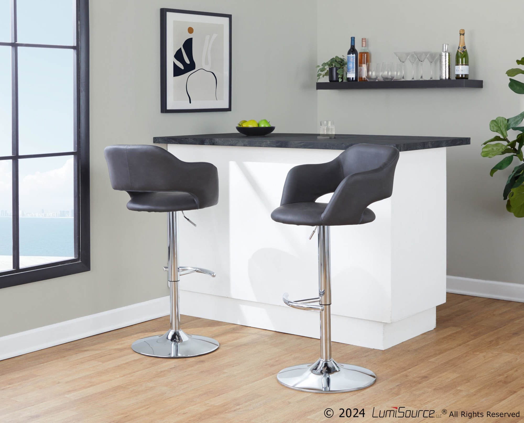 Margarite-Grey-Faux-Leather-Chrome-Contemporary-Barstools-Set-of-2