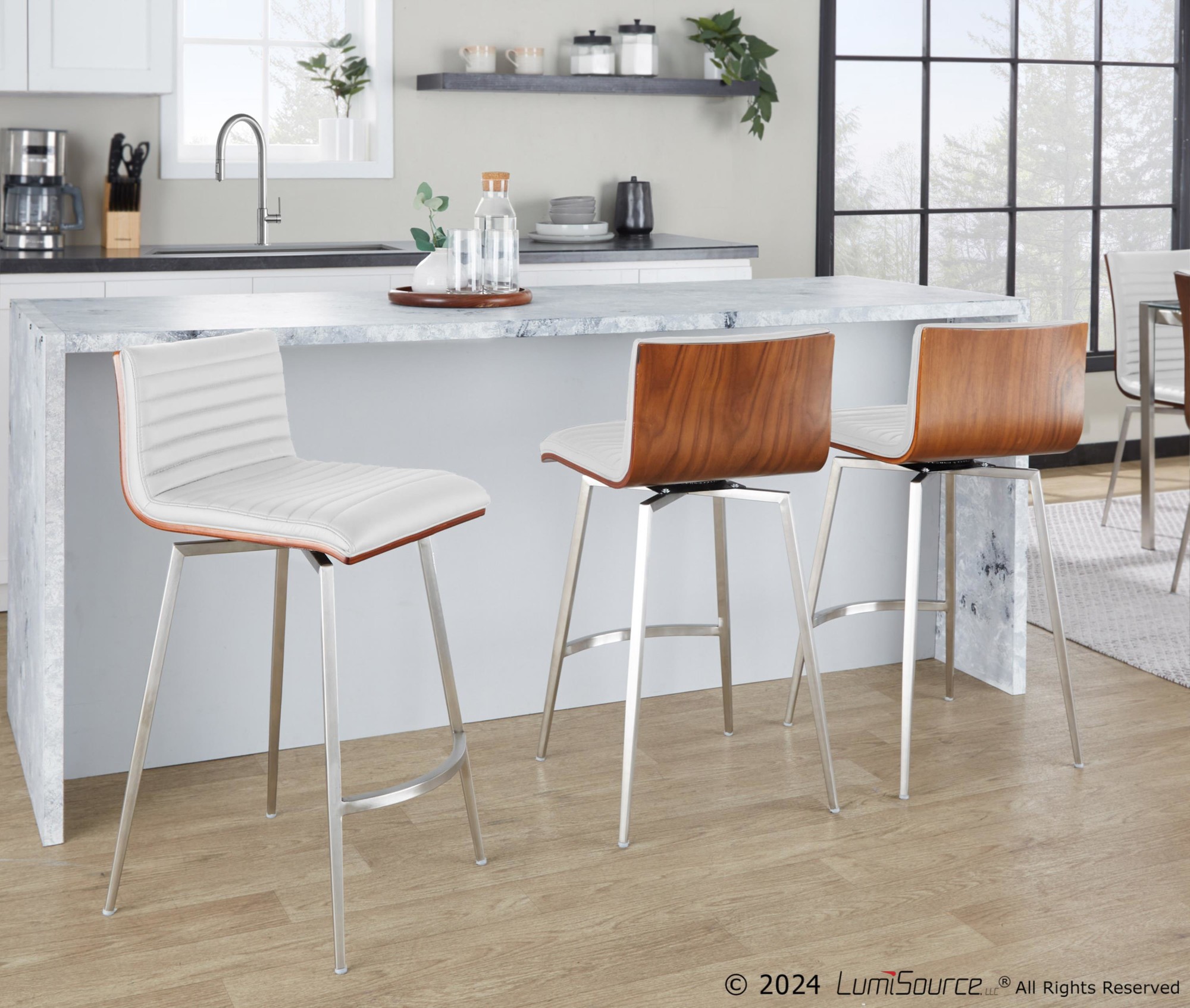 Mason-Walnut-Swivel-Contemporary-Counter-Stool-White-Faux-Leather-Set-of-2-1