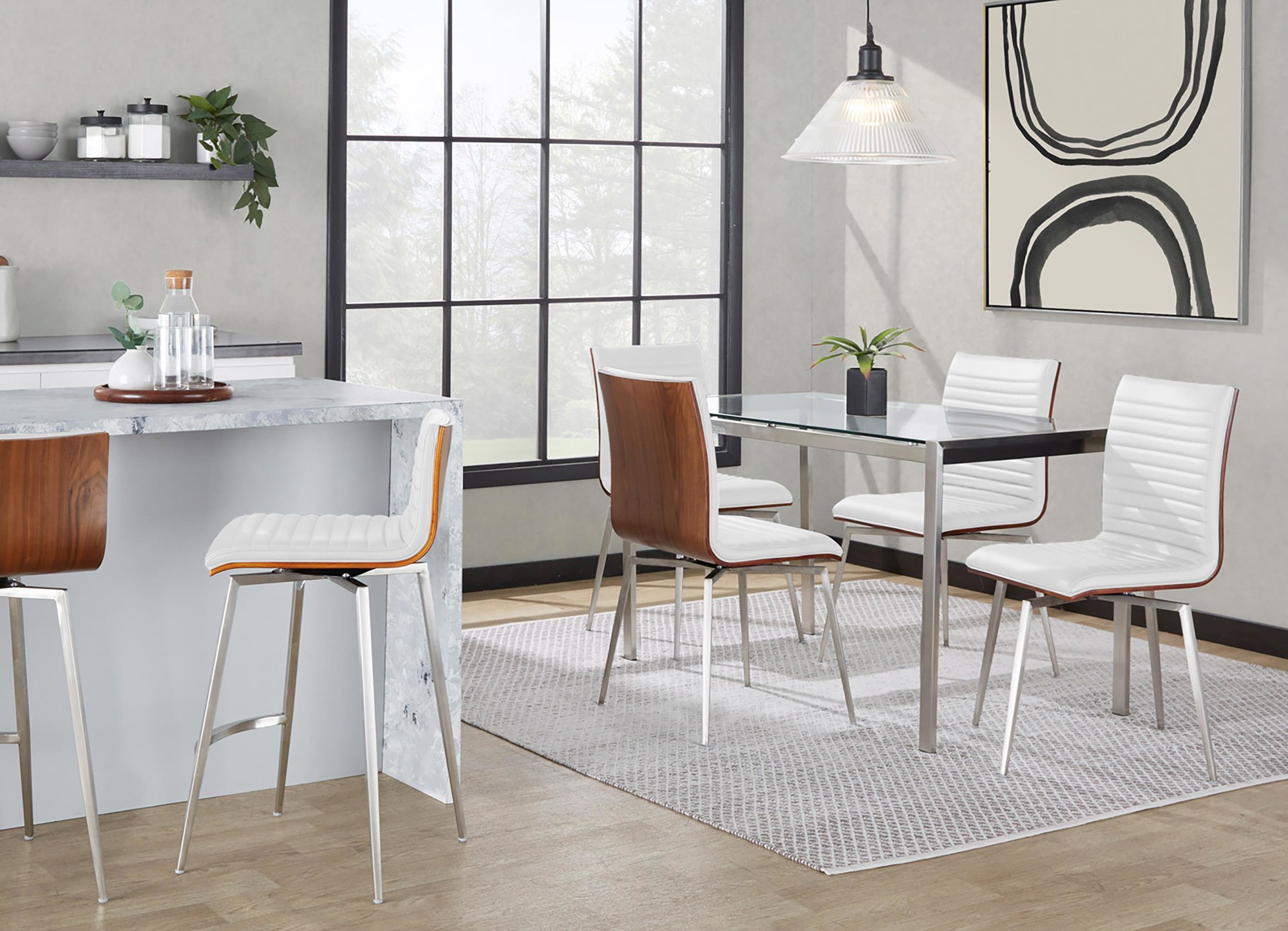 Mason-Walnut-Swivel-Contemporary-Counter-Stool-White-Faux-Leather-Set-of-2-3