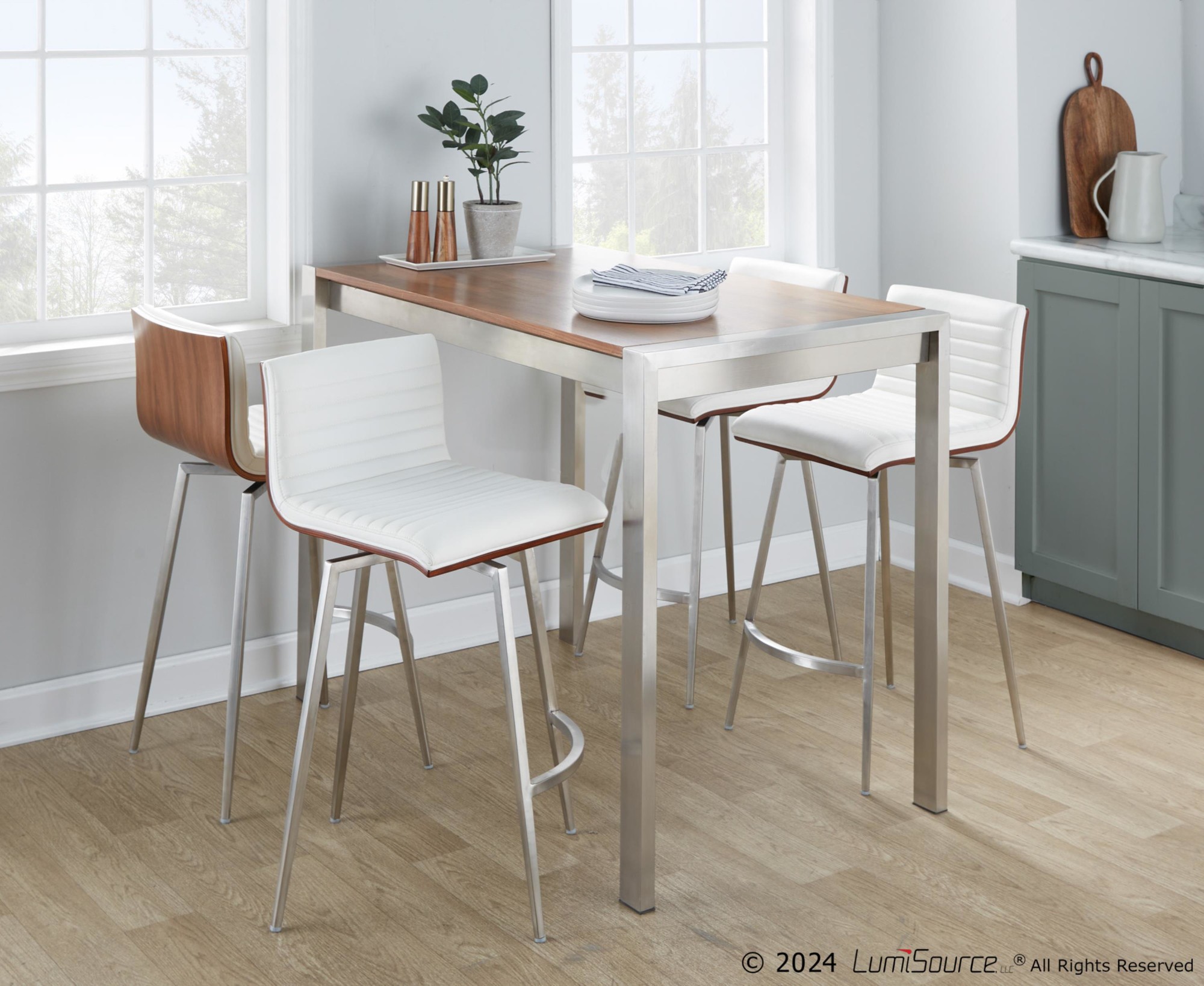 Mason-Walnut-Swivel-Contemporary-Counter-Stool-White-Faux-Leather-Set-of-2-6