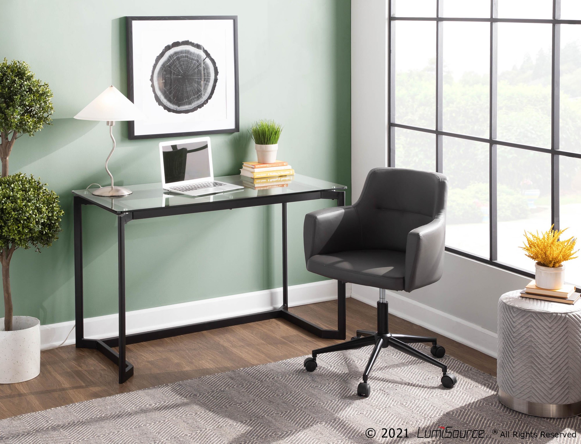 Masters-Black-Steel-and-Glass-Contemporary-Office-Desk