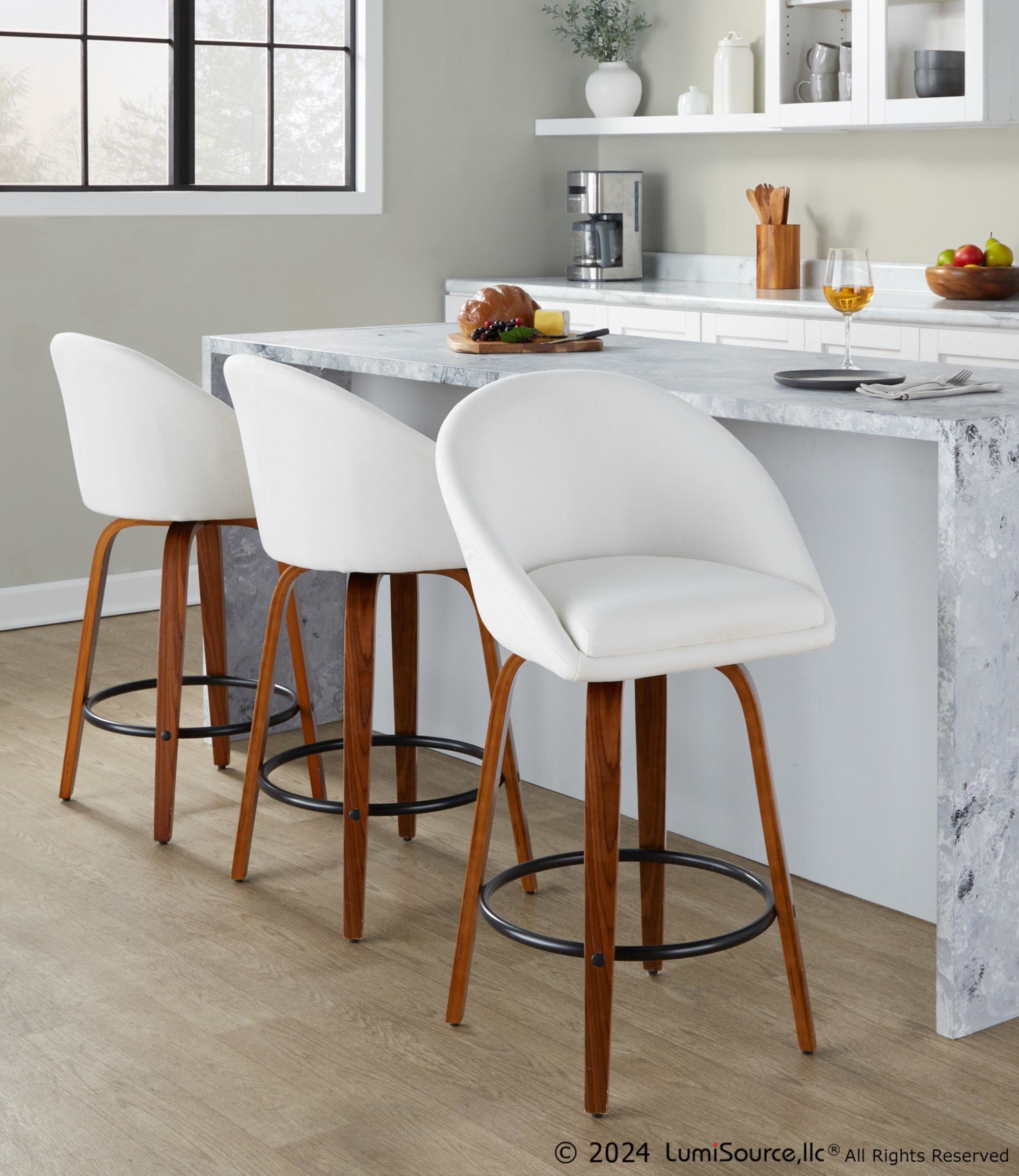 Matisse-Walnut-Cream-Contemporary-26-Inch-Swivel-Stools-Set-of-2