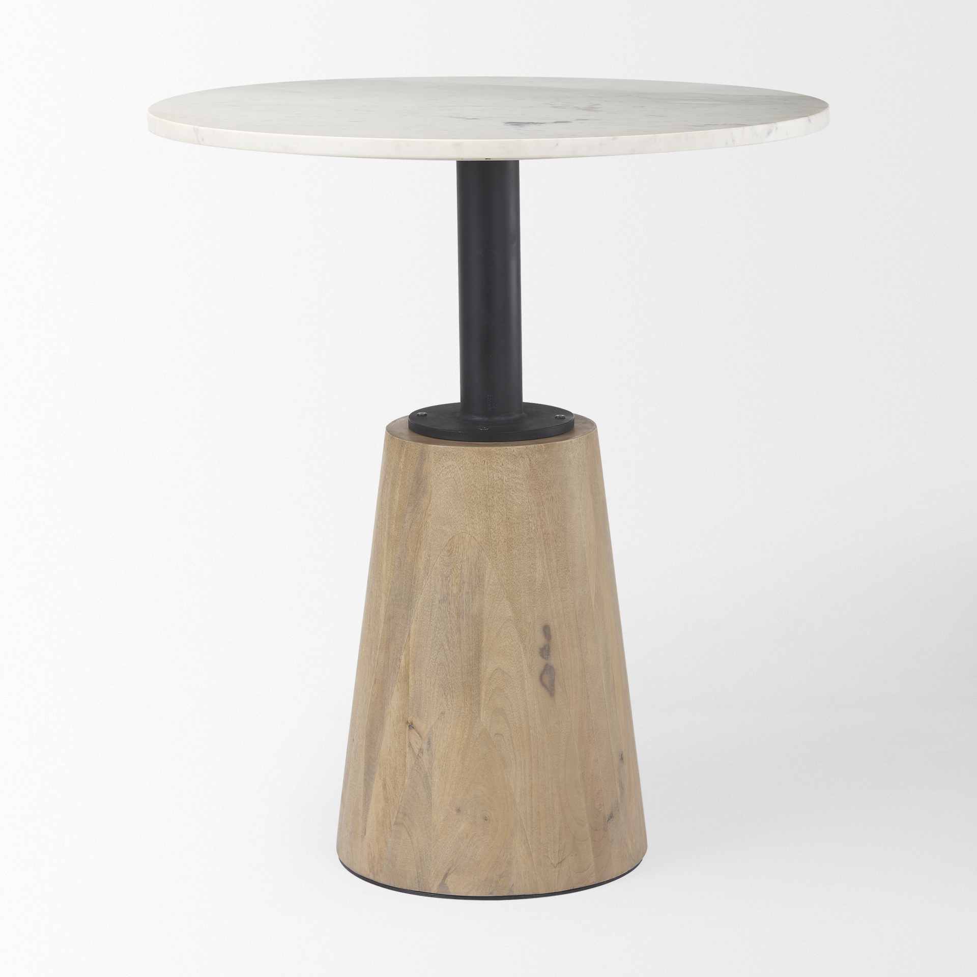 Maxwell-32-Round-White-Marble-Tabletop-w-Blonde-Wood-Black-Metal-Accent-Pedestal-Bistro-Table-2