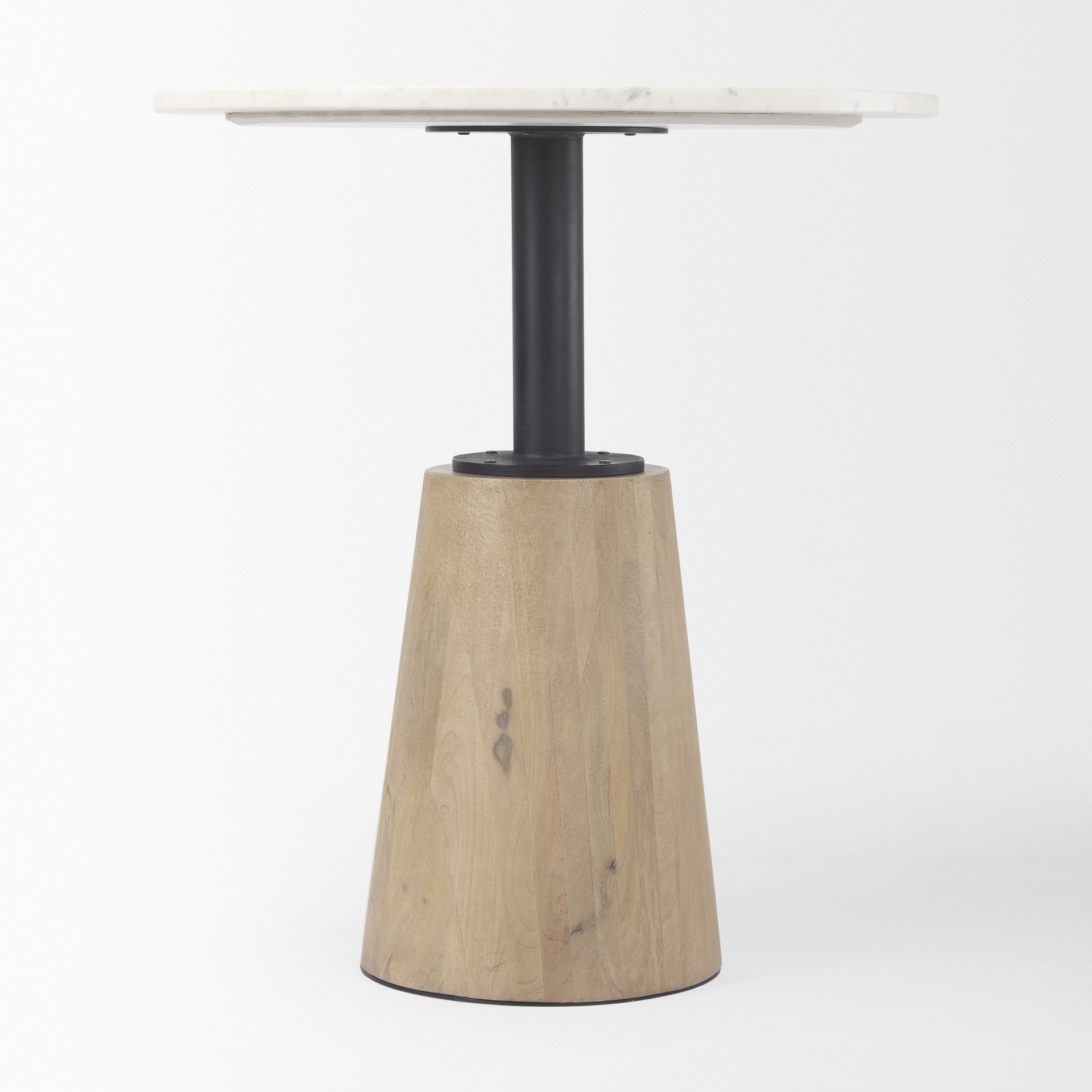 Maxwell-32-Round-White-Marble-Tabletop-w-Blonde-Wood-Black-Metal-Accent-Pedestal-Bistro-Table-3