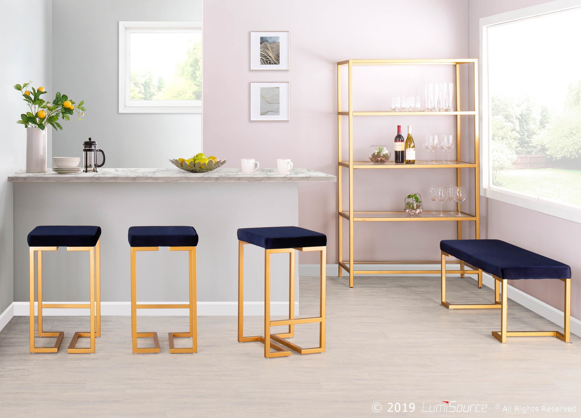Midas-26-Inch-Gold-Contemporary-Blue-Velvet-Counter-Stools-Set-of-2