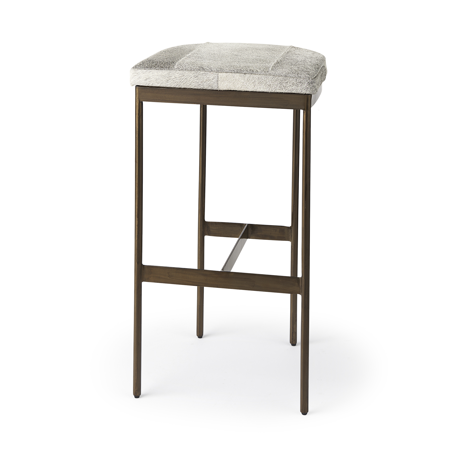 Millie-16.75-X-17.75-X-30-Hair-on-hide-Seat-W-Gold-Frame-Bar-Stool