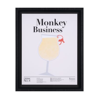 Monkey-Business-by-Mercana-Studio-a-Hand-Embelished-Textured-Framed-Art-Print-Matted-under-Glass