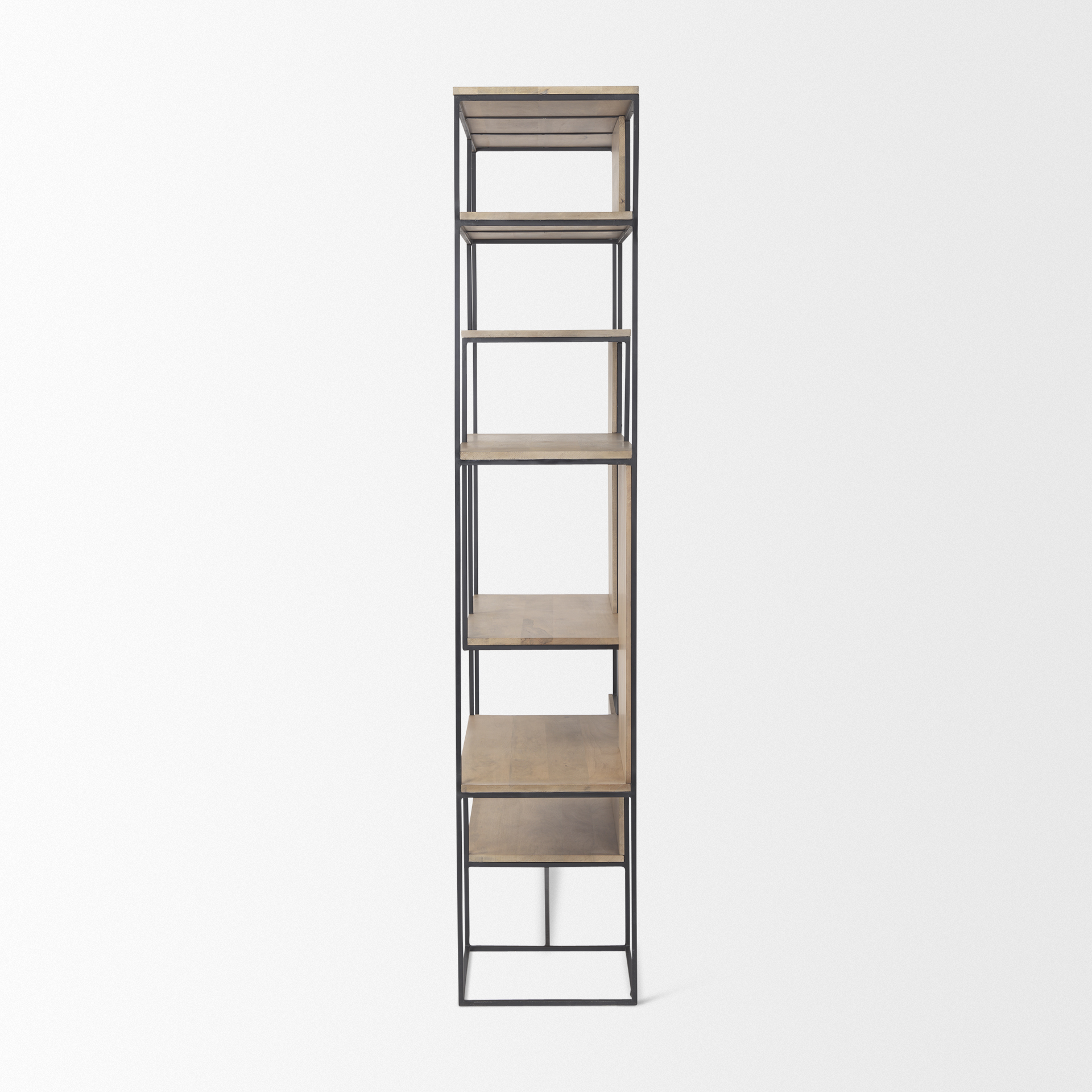 Morris-47.0L-x-15.0W-x-75.0H-Light-Brown-Wood-w-Black-Metal-Frame-6-Tier-Shelving-Unit-2