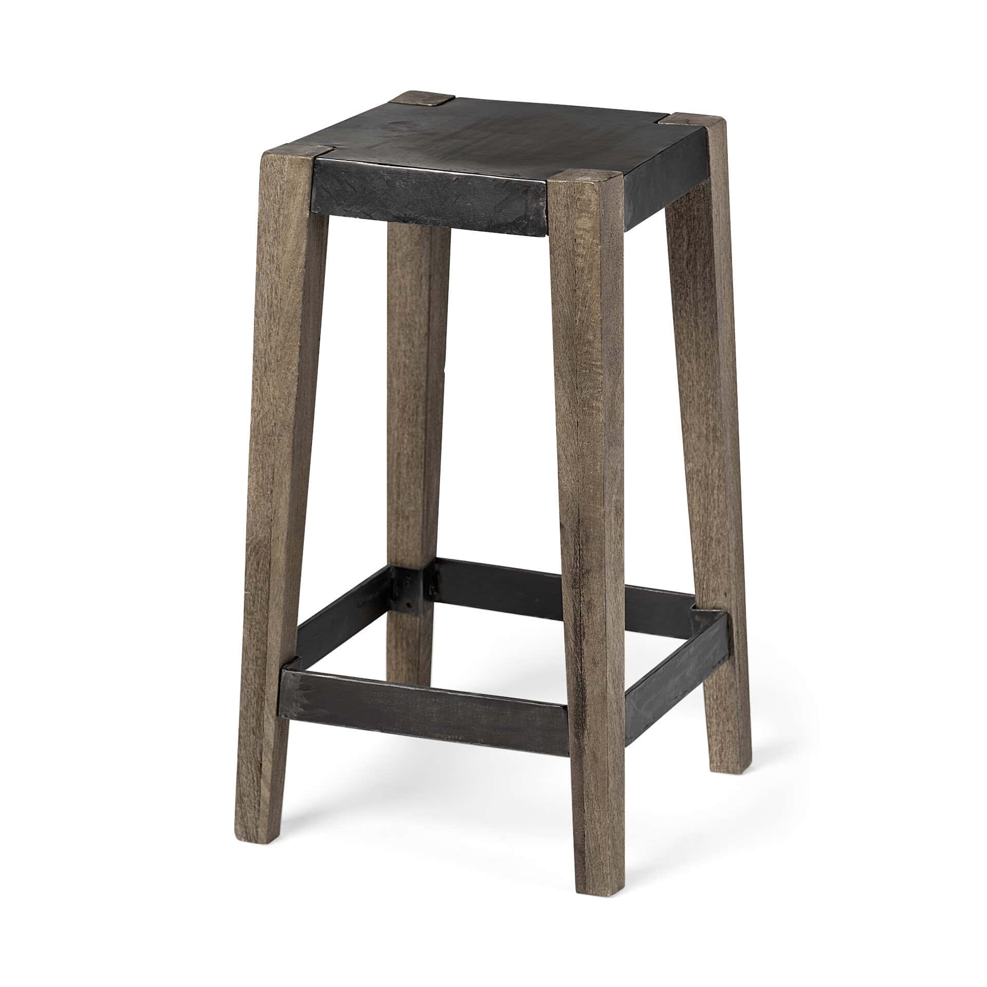 Nell-26-Seat-Height-Black-Metal-Seat-Foot-Rest-With-Brown-Wood-Legs-Stool