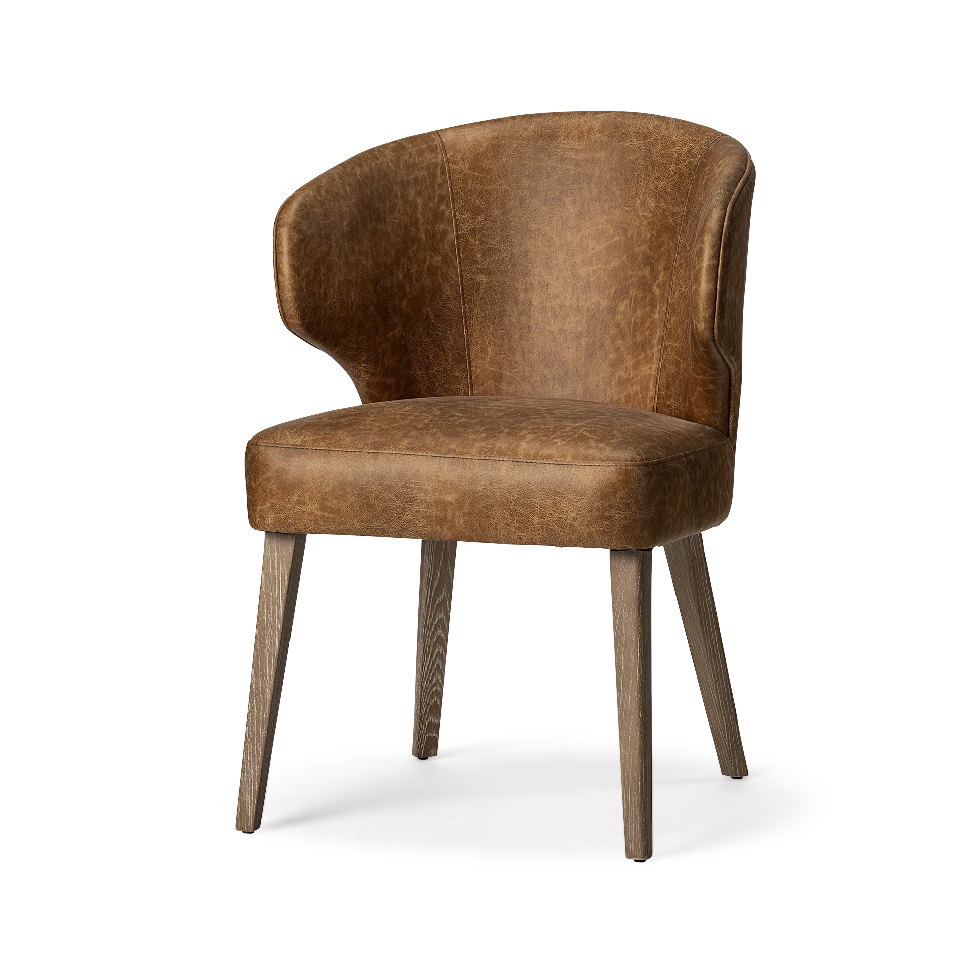 Niles-22.5L-x-24.0W-x-32.0H-Brown-Faux-Leather-Seat-WBrown-Wooden-Legs-Wingback-Dining-Chair