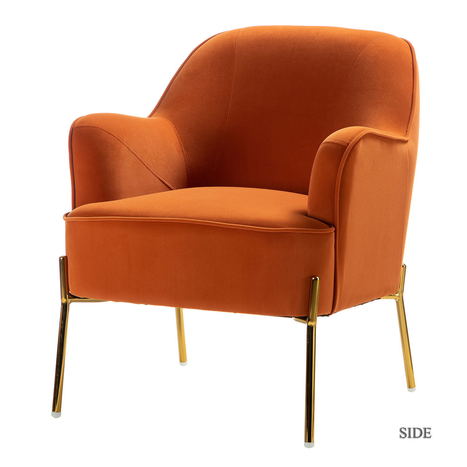 Nora-Orange-Velvet-Mid-Century-Modern-Accent-Chair-with-Gold-Legs-1