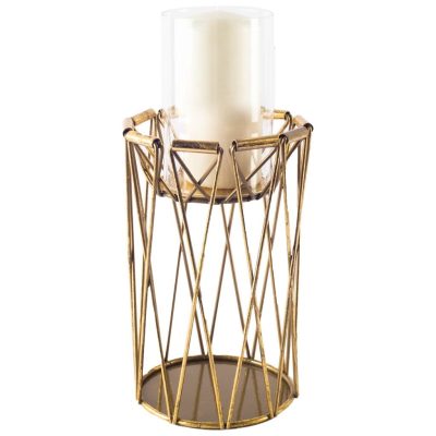 Othello-I-Tall-Antiqued-Brass-Metal-Table-Candle-Holder