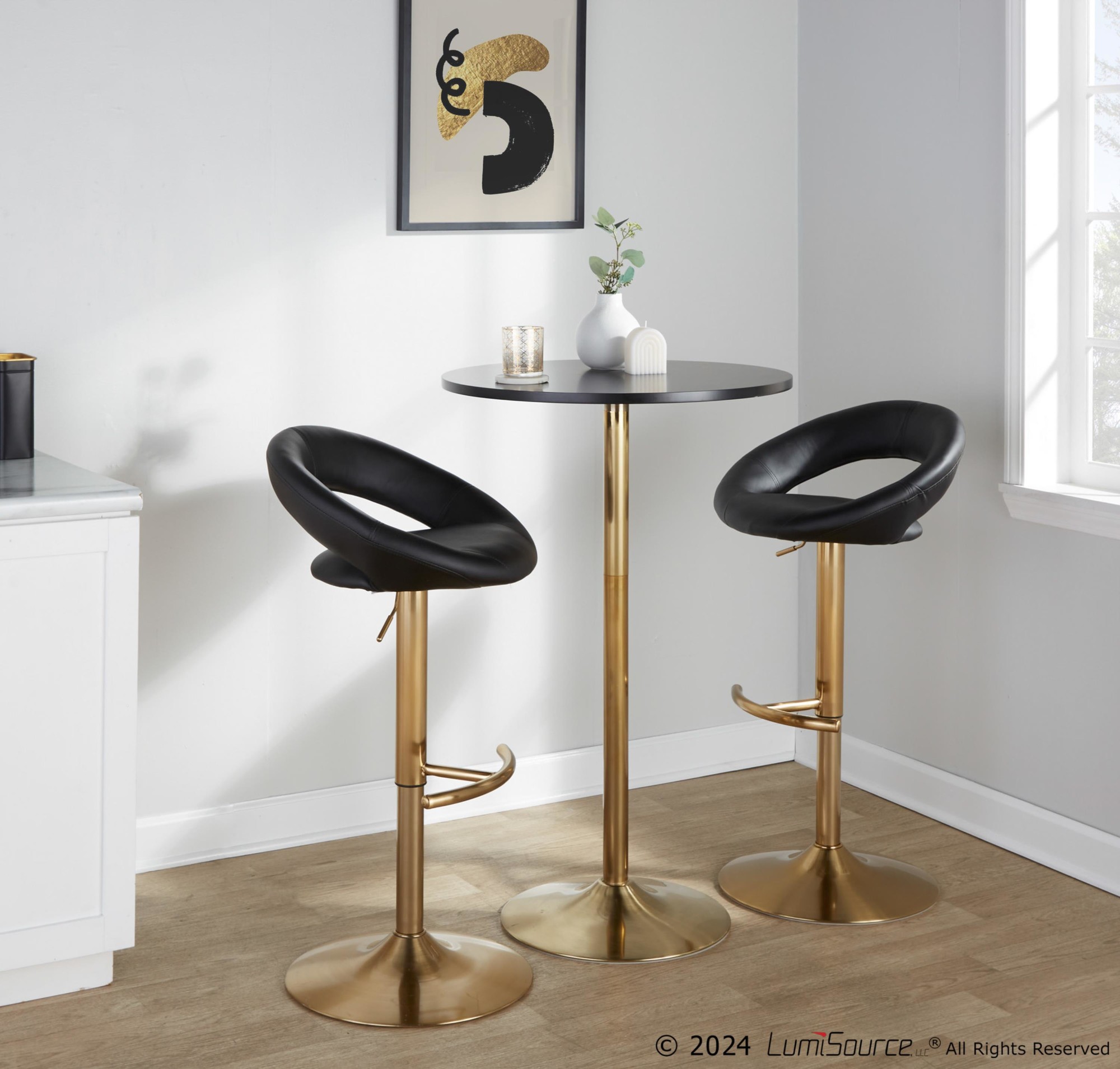 Pebble-Gold-and-Black-Adjustable-Contemporary-Bar-Table-1
