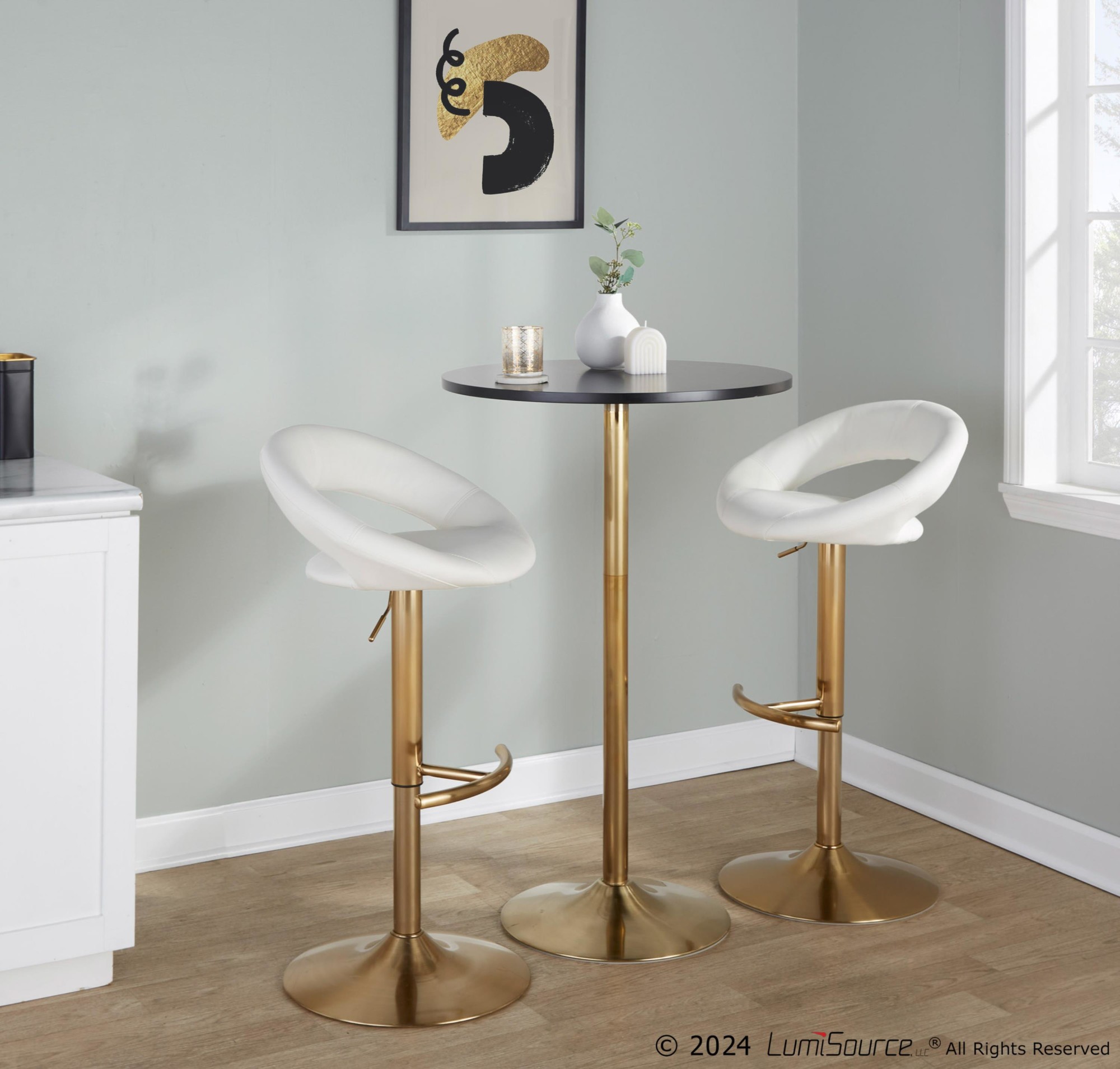 Pebble-Gold-and-Black-Adjustable-Contemporary-Bar-Table-2