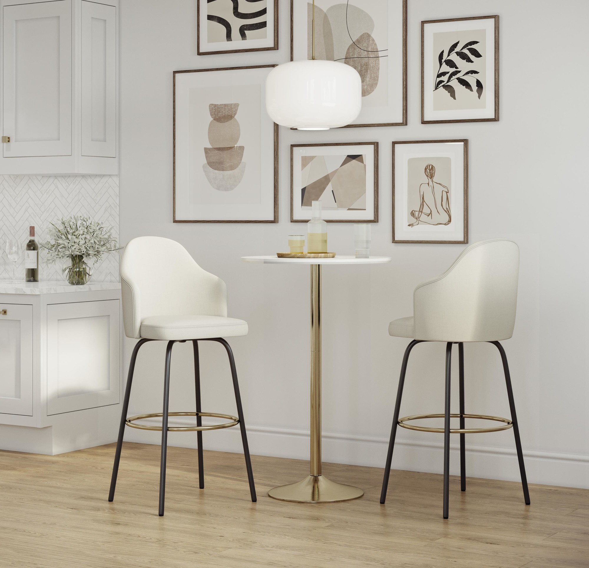 Pebble-Gold-and-White-Contemporary-Adjustable-Bar-Dining-Table-2
