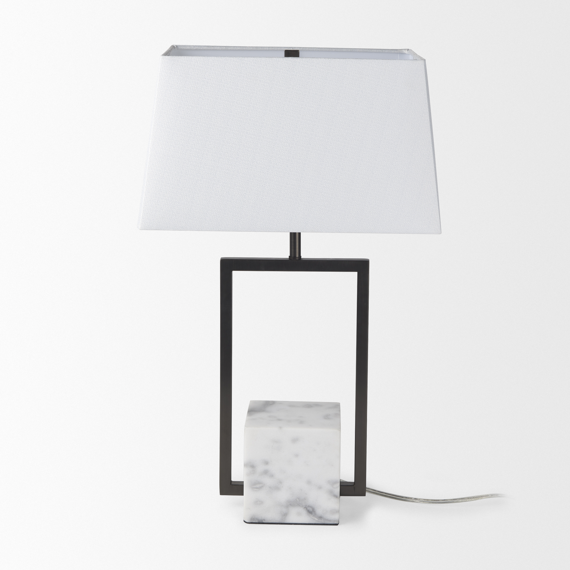 Peyton-14.0L-x-9.0W-x-26.2H-Black-Metal-WMarble-Cube-and-White-Shade-Table-Lamp-1