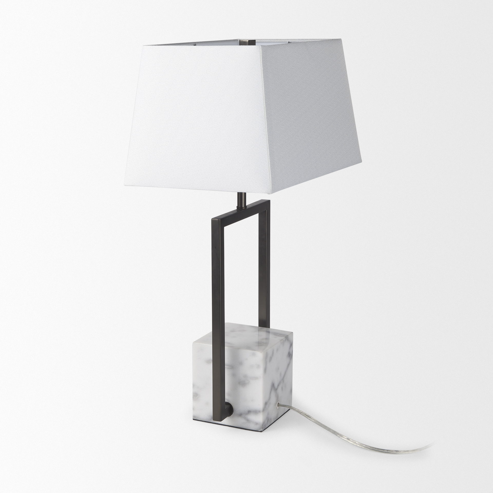Peyton-14.0L-x-9.0W-x-26.2H-Black-Metal-WMarble-Cube-and-White-Shade-Table-Lamp-3