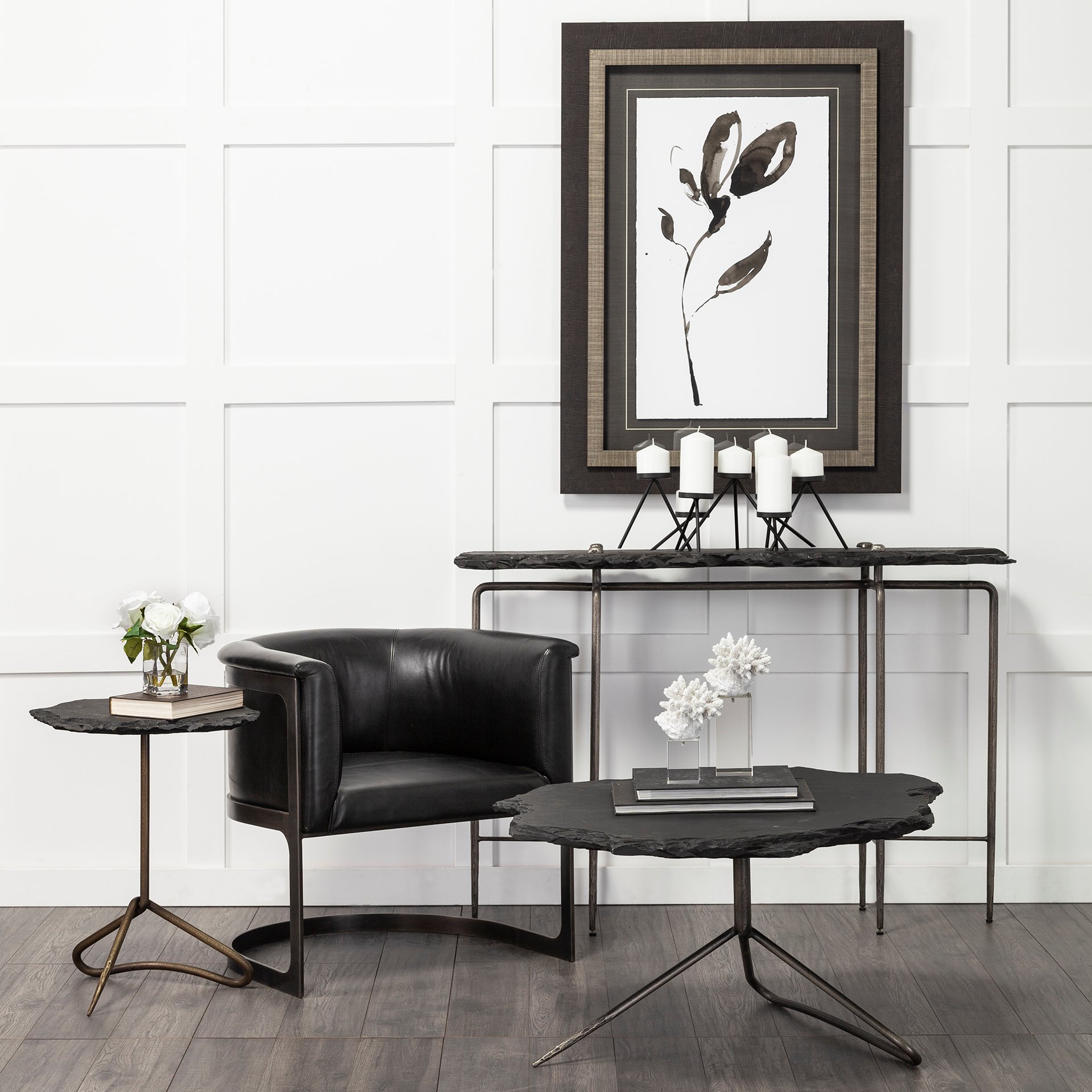 Pinera-37×33-Black-Slate-With-Iron-Base-Coffee-Table-1