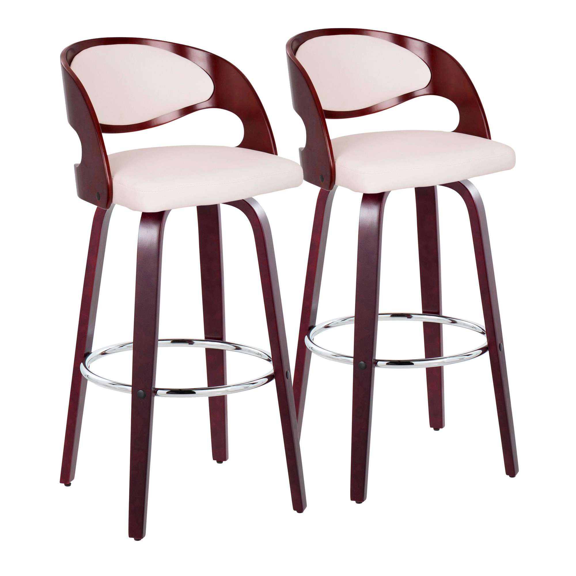 Pino-30-Inch-Mid-Century-Modern-Mahogany-Barstool-White-Faux-Leather-Set-of-2-4