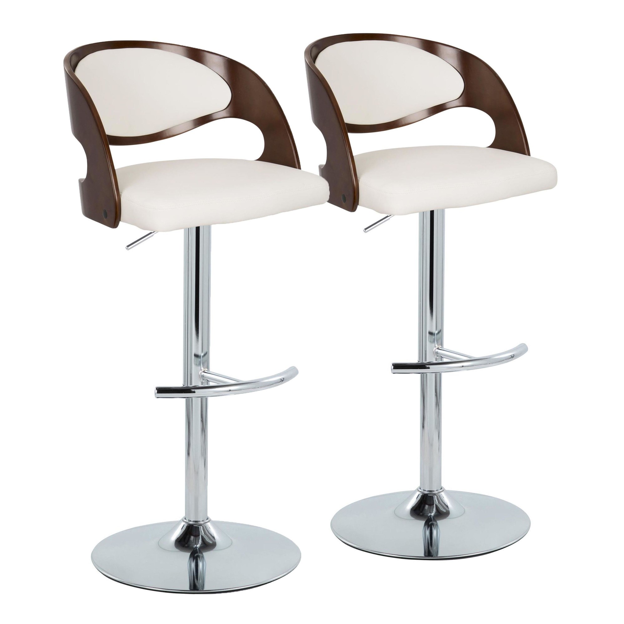 Pino-Chrome-Mahogany-Mid-Century-Modern-Adjustable-Barstools-Set-of-2-2