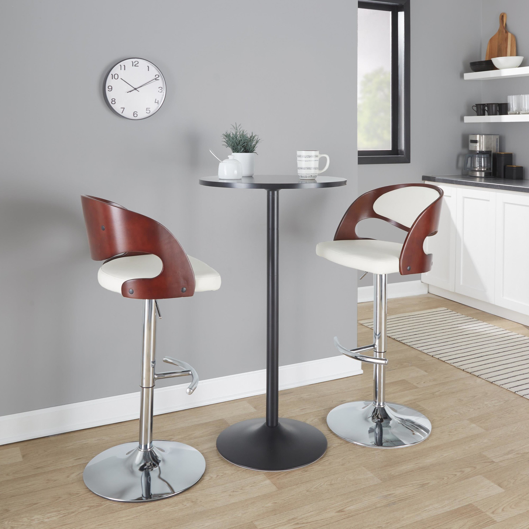 Pino-Chrome-Mahogany-Mid-Century-Modern-Adjustable-Barstools-Set-of-2