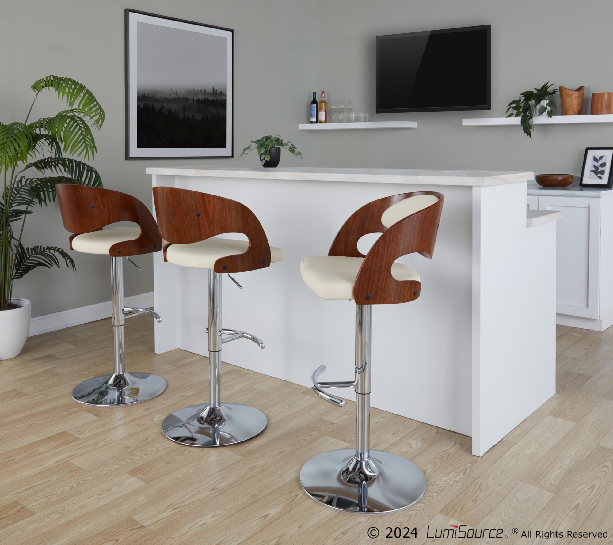 Pino-Chrome-Walnut-Cream-Mid-Century-Modern-Swivel-Barstool-Set-of-3-1