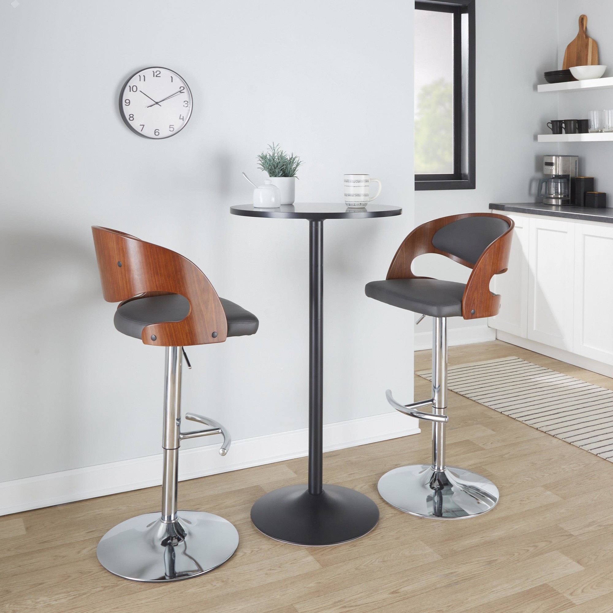 Pino-Mid-Century-Modern-Chrome-and-Walnut-Adjustable-Barstools-Set-of-2