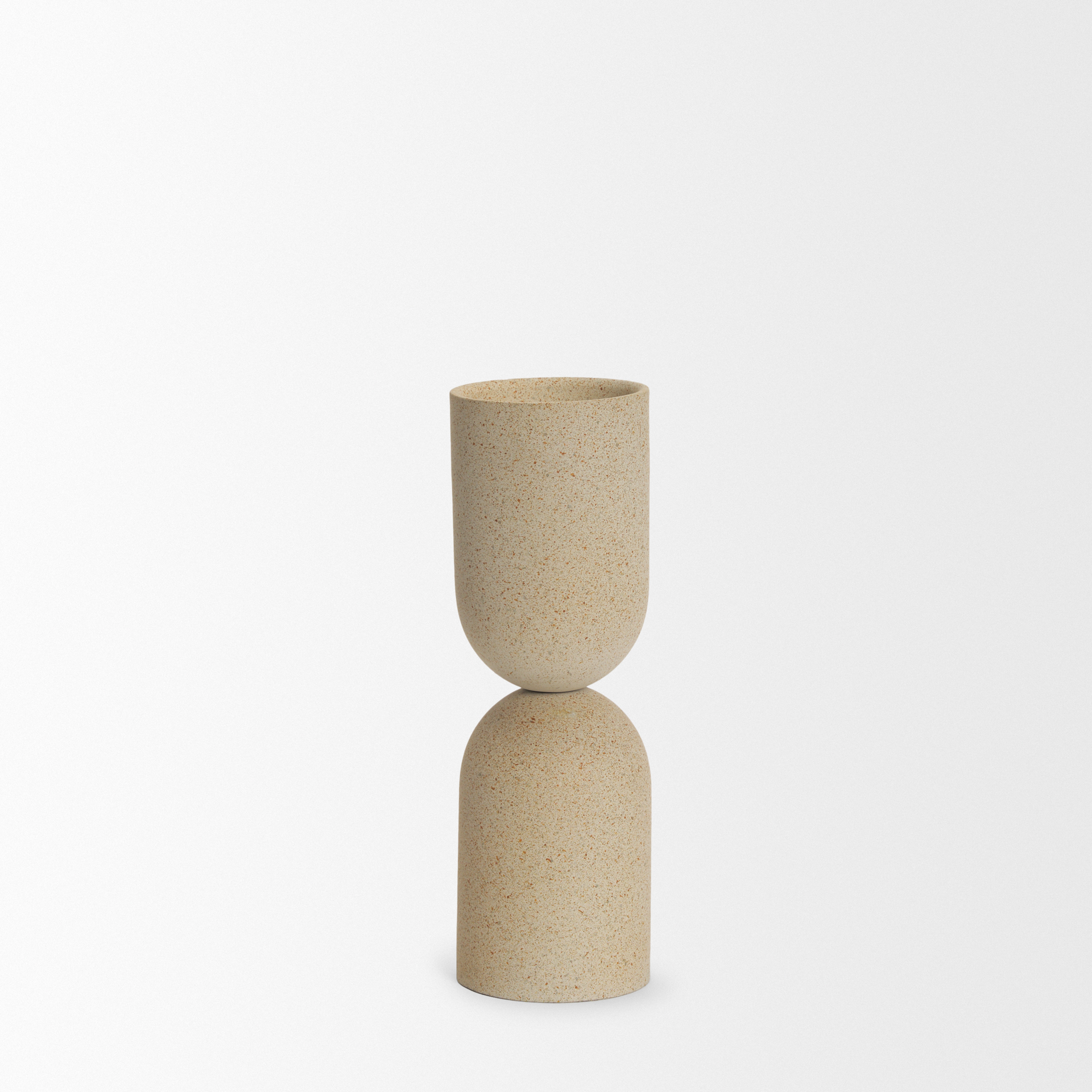 Qamra-Medium-Beige-Textured-Metal-Pillar-Candle-Holder-Candle-Holder-4