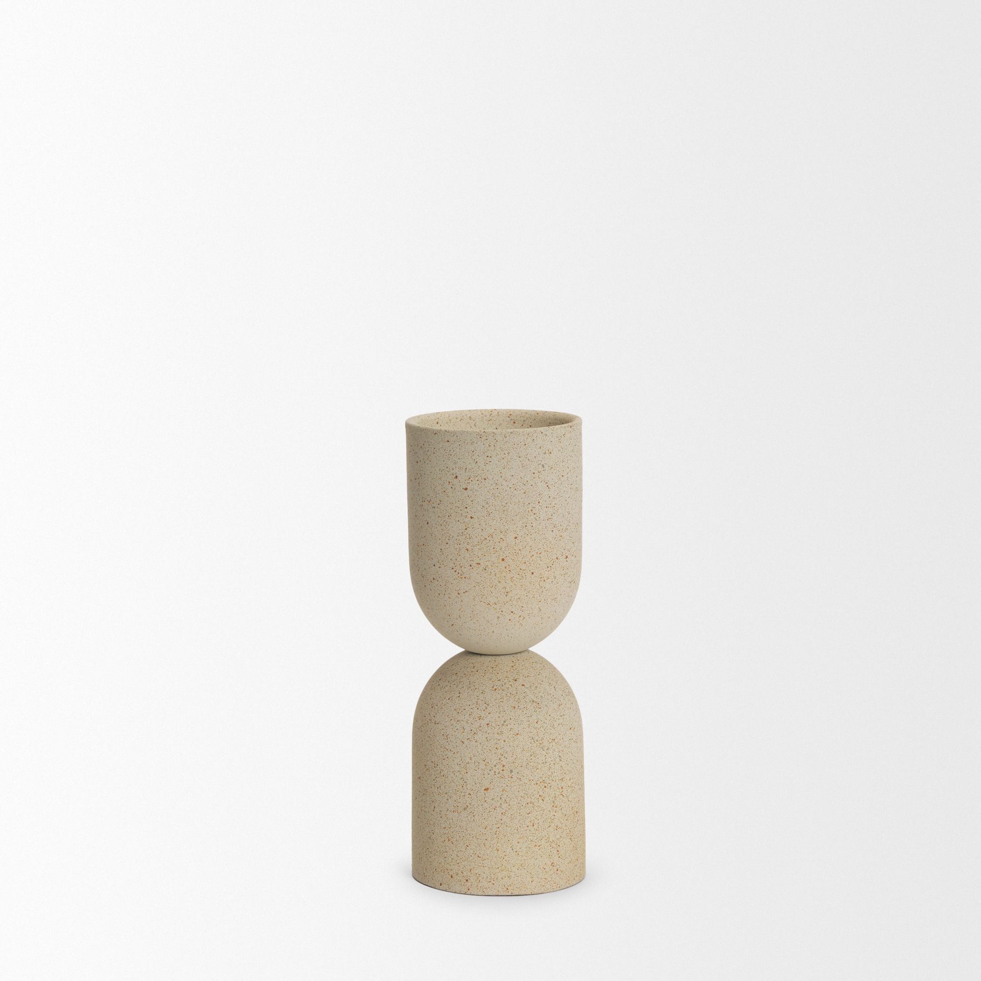 Qamra-Short-Beige-Textured-Metal-Pillar-Candle-Holder-4