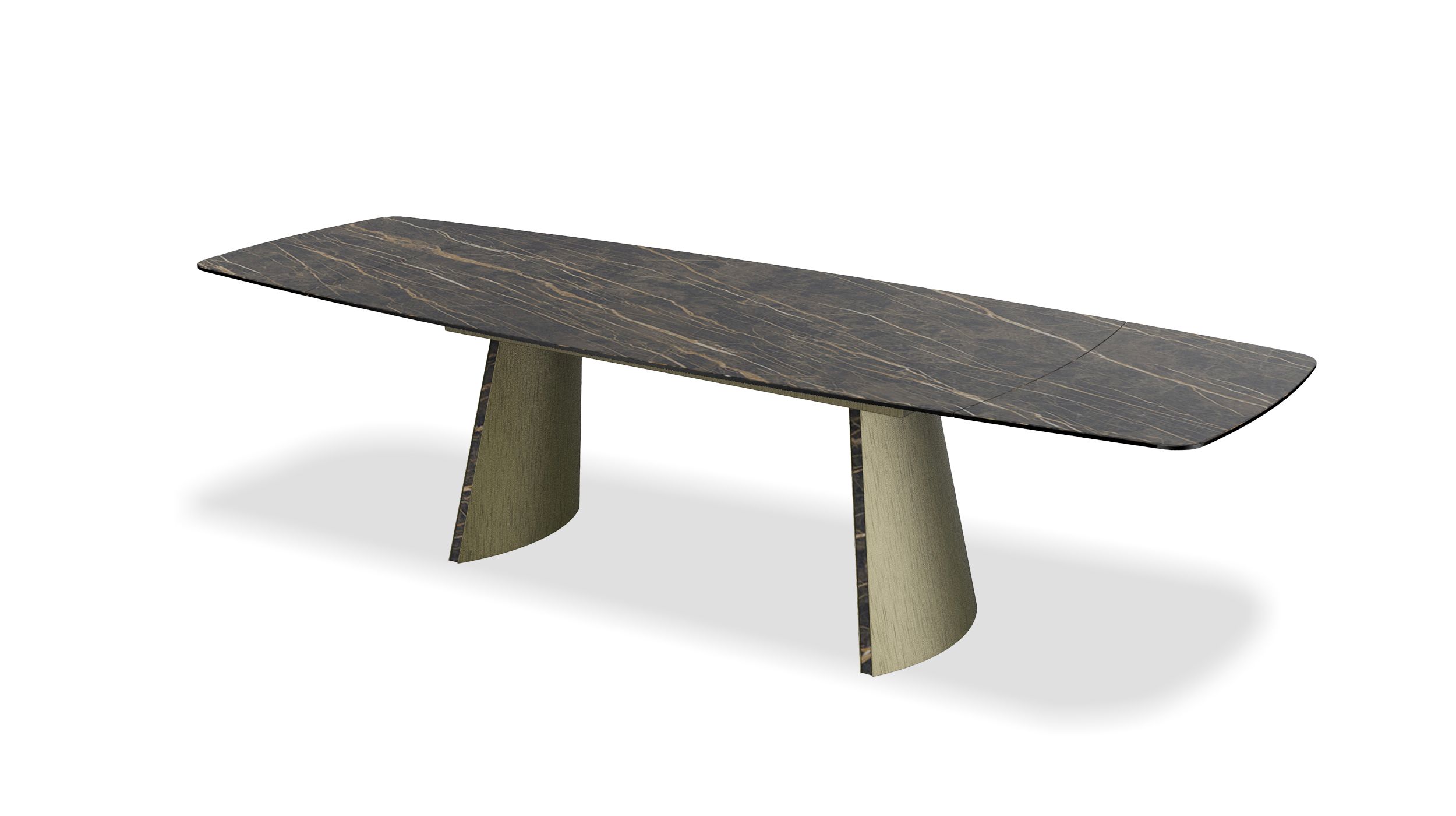 RAVELLO-Dining-Table-Double-Extension-Brushed-Brass-Noir-Desir-Inlay