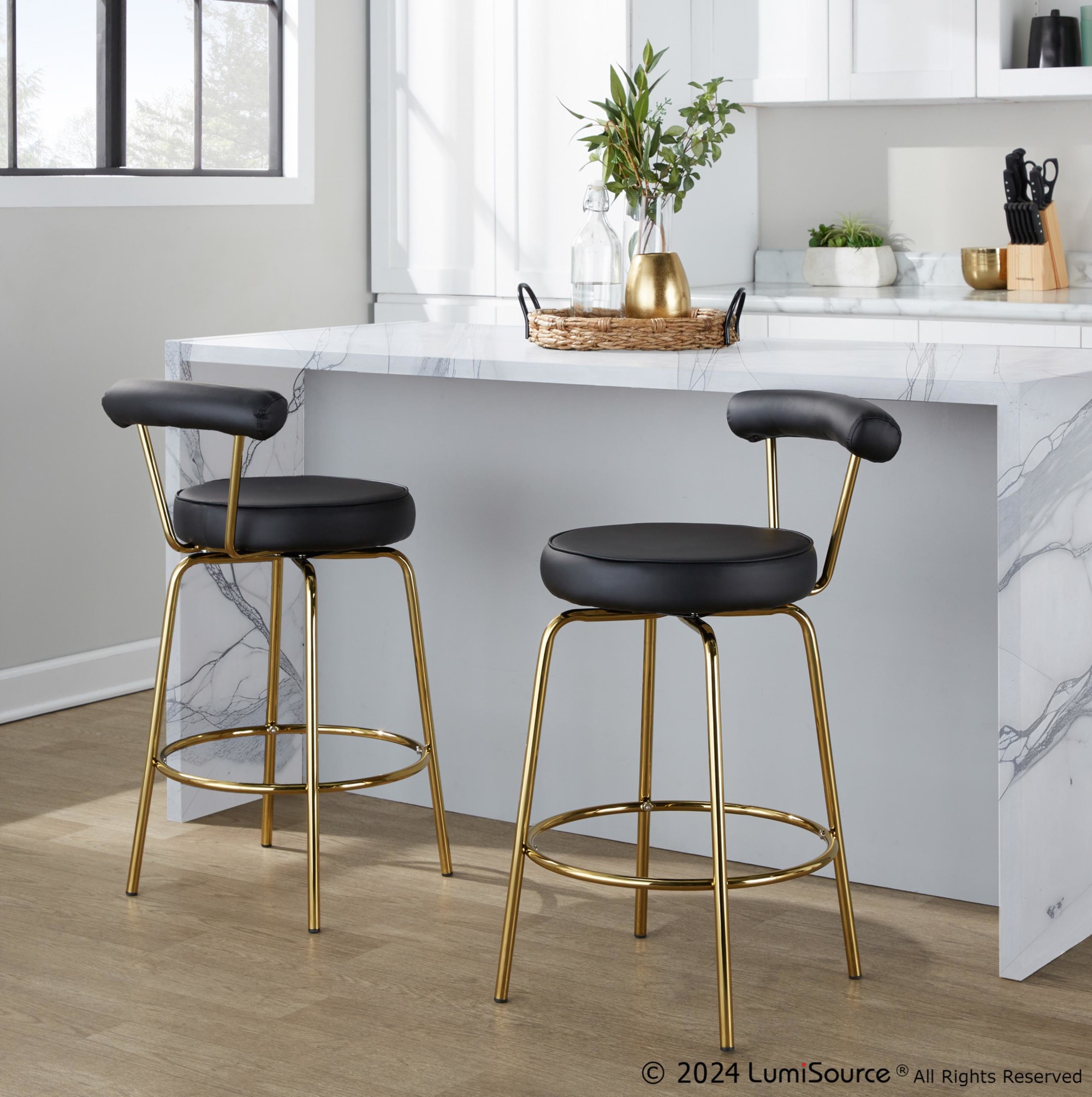 Rhonda-26-Inch-Gold-Art-Deco-Black-Faux-Leather-Stools-Set-of-2-1