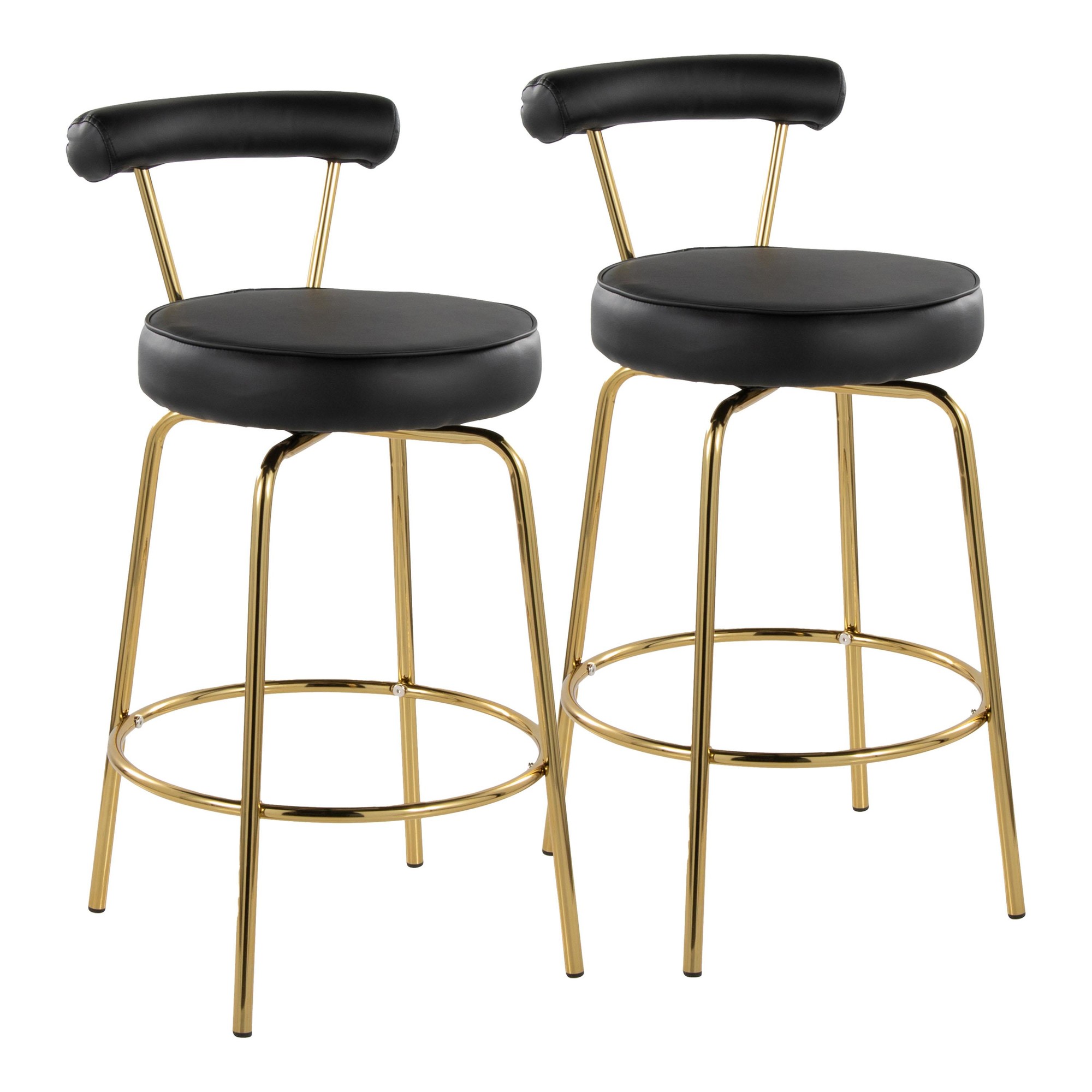 Rhonda-26-Inch-Gold-Art-Deco-Black-Faux-Leather-Stools-Set-of-2-2