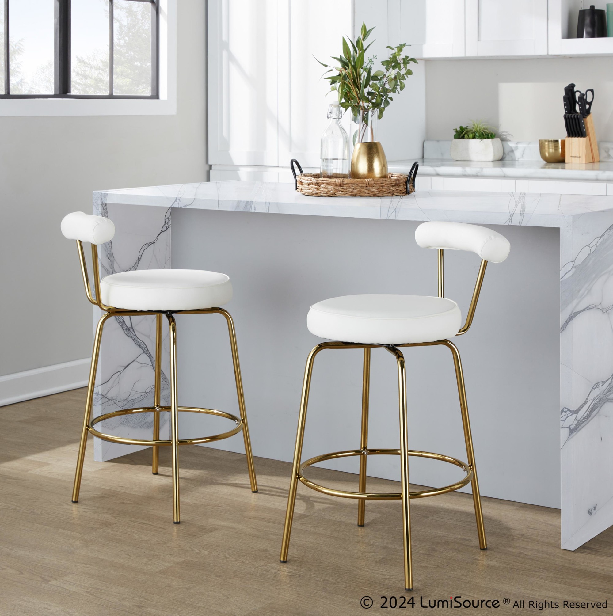 Rhonda-26-Inch-Gold-Art-Deco-White-Stools-Set-of-2
