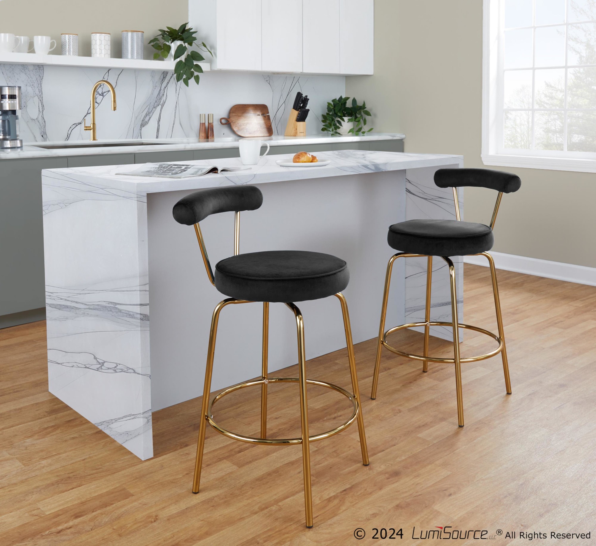 Rhonda-Gold-Metal-Black-Velvet-Art-Deco-Counter-Stools-Set-of-2-3