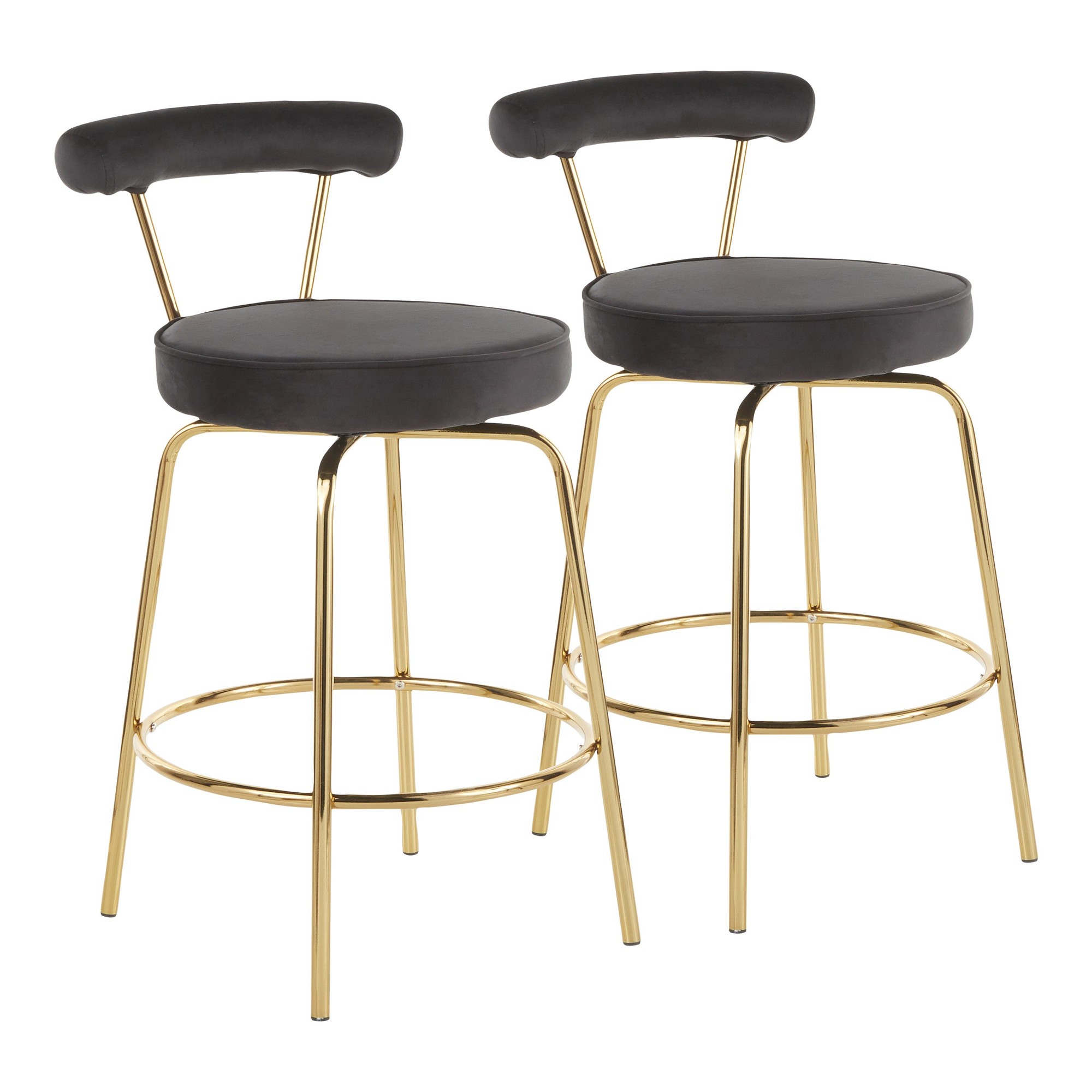 Rhonda-Gold-Metal-Black-Velvet-Art-Deco-Counter-Stools-Set-of-2-4